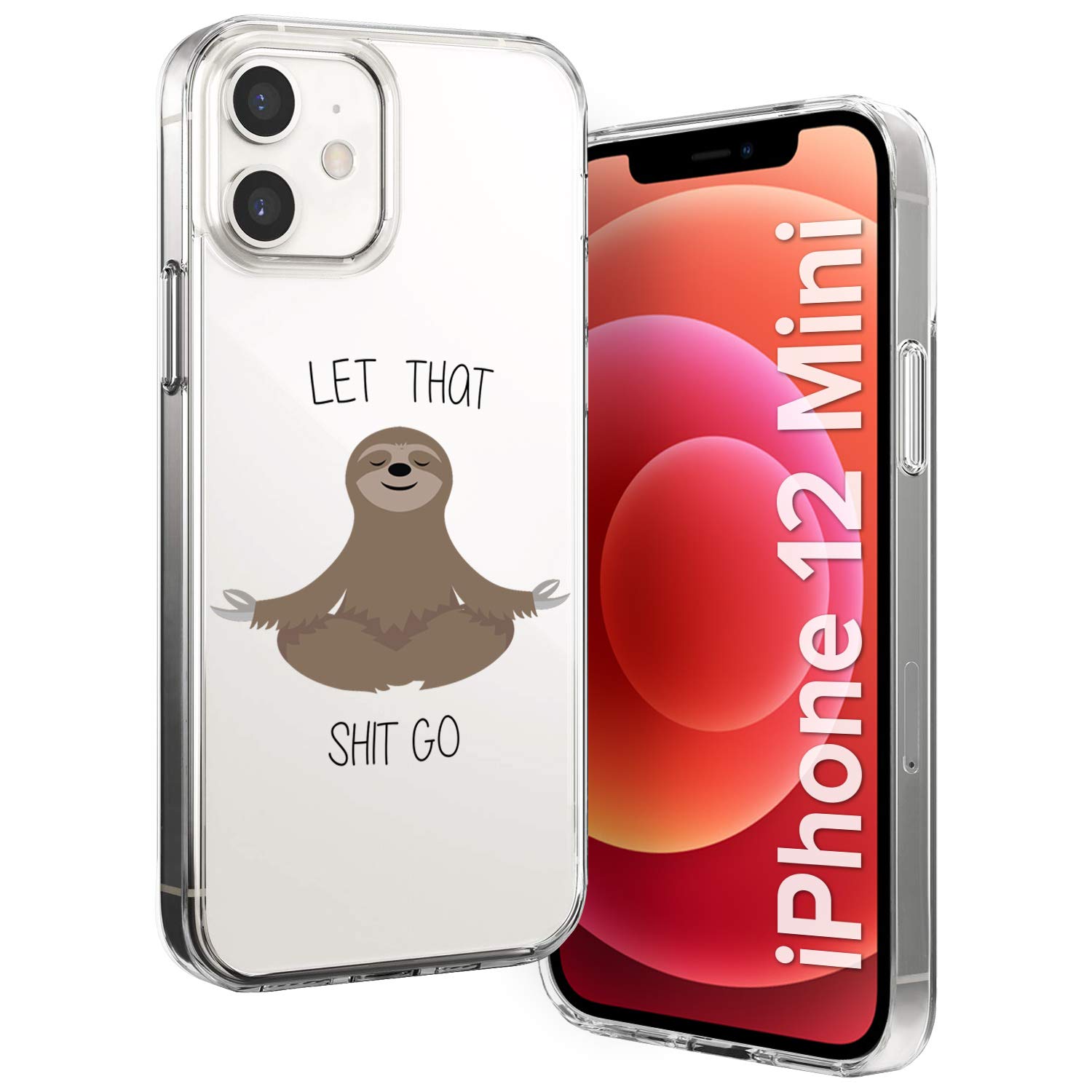 LitechSloth Case [Flexfit] Protective Clear Funny Cartoon Creative Artistic Case for Apple iPhone 12 Mini (2020)
