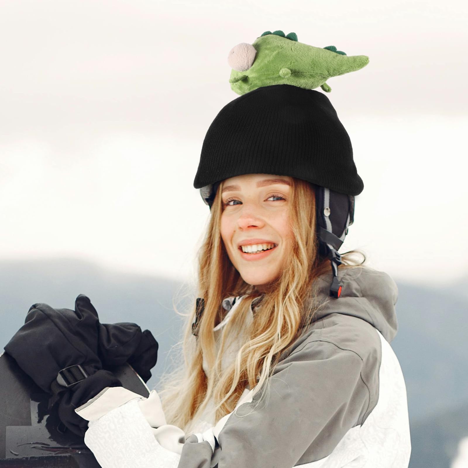 BESTYASH Copricasco da Sci e Snowboard Fodera Imbottita e Stampa Animata, Copertura per Casco Resistente al Vento, per Accessori da Sci Uomo e Donna