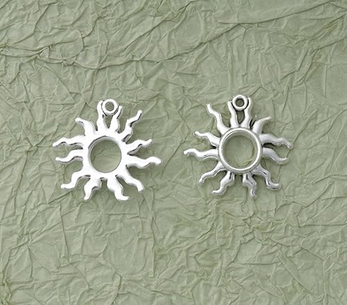 Miniatura 4 de Ruwado 30 dijes de sol de metal hueco vintage celestial cuentas para hacer joyas, kit de búsqueda de suministros, pulseras, collares, aretes,