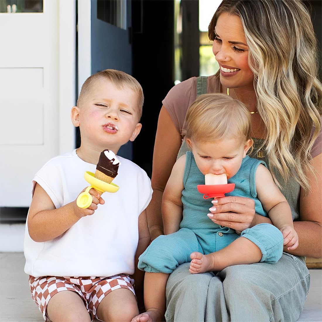 4 Piezas Helados antigoteo, reutilizables, porta helados para niños, para hielo para niños, ideal para fiestas de verano