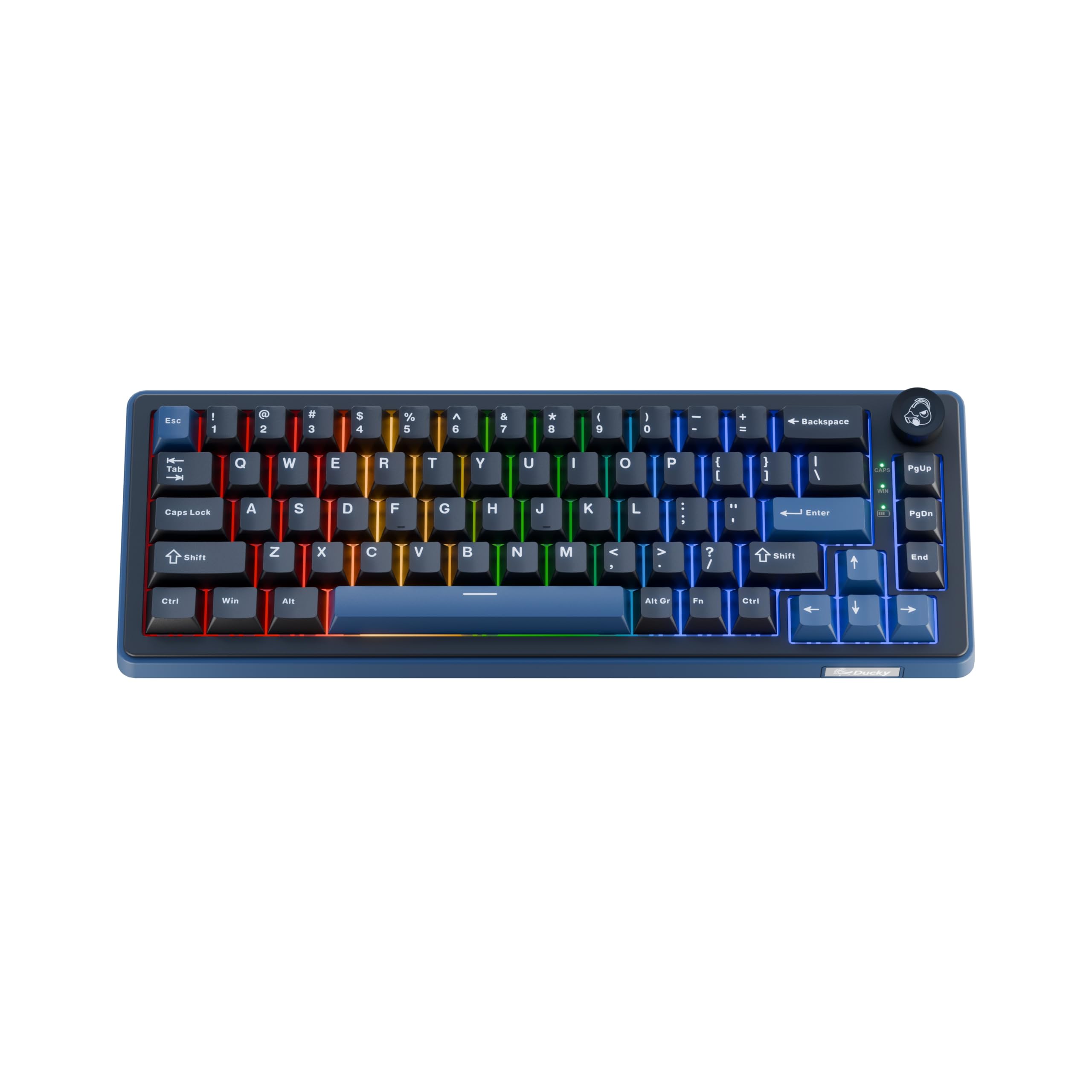 Ducky OK-M - 65% Wireless Mechanical Gaming Keyboard : Gasket-Mount Design, Hot-Swappable Switches, Five-Layer Acoustic Dampening, RGB, USB-C, 2.4Ghz, Bluetooth, Wine Red Switch