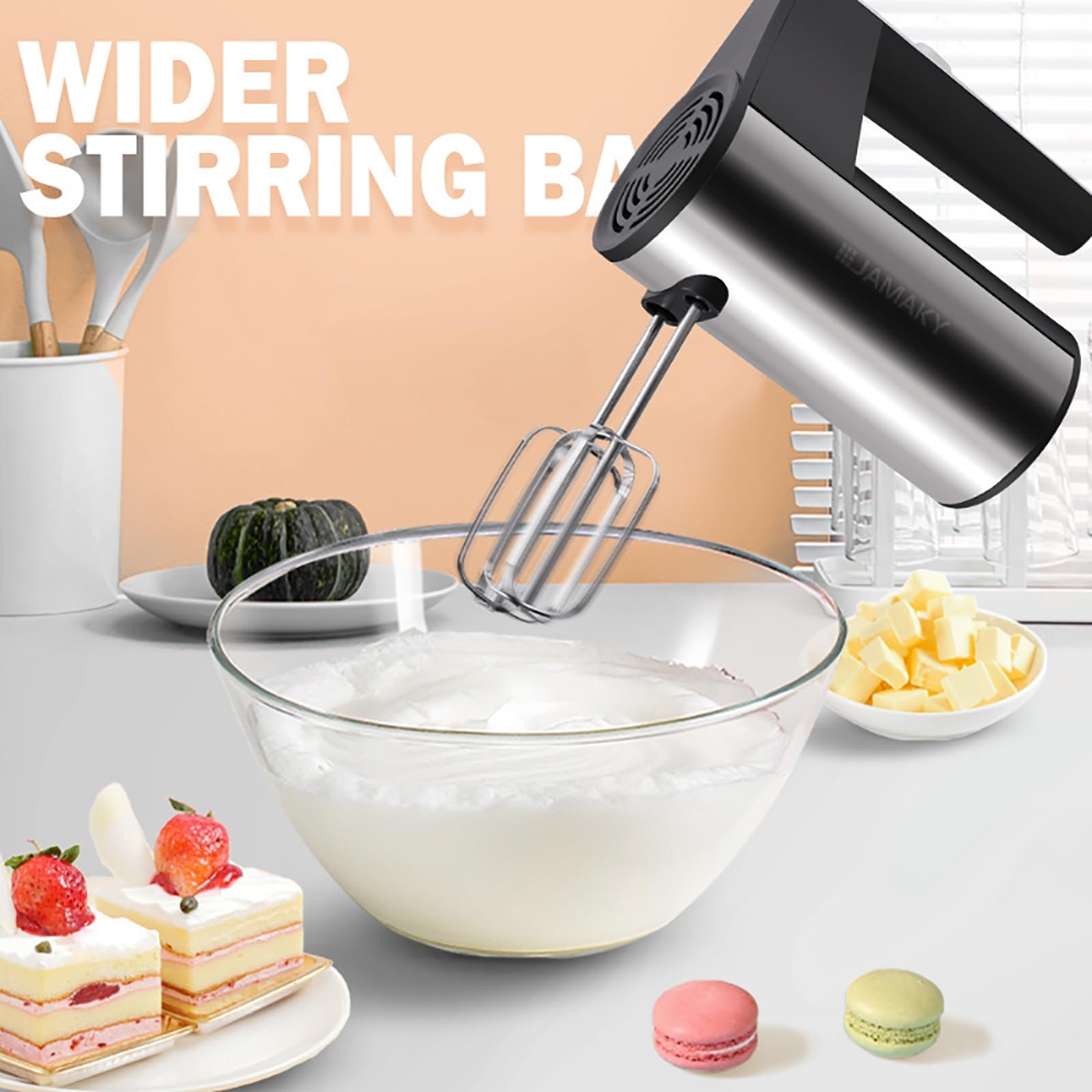 COYEUX Frullatore Elettrico da 500 W, Frullino Manuale a 5 velocità con Frusta, per Preparare Torte, Biscotti E Montare La Panna, Parti Smontabili Facili da Pulire