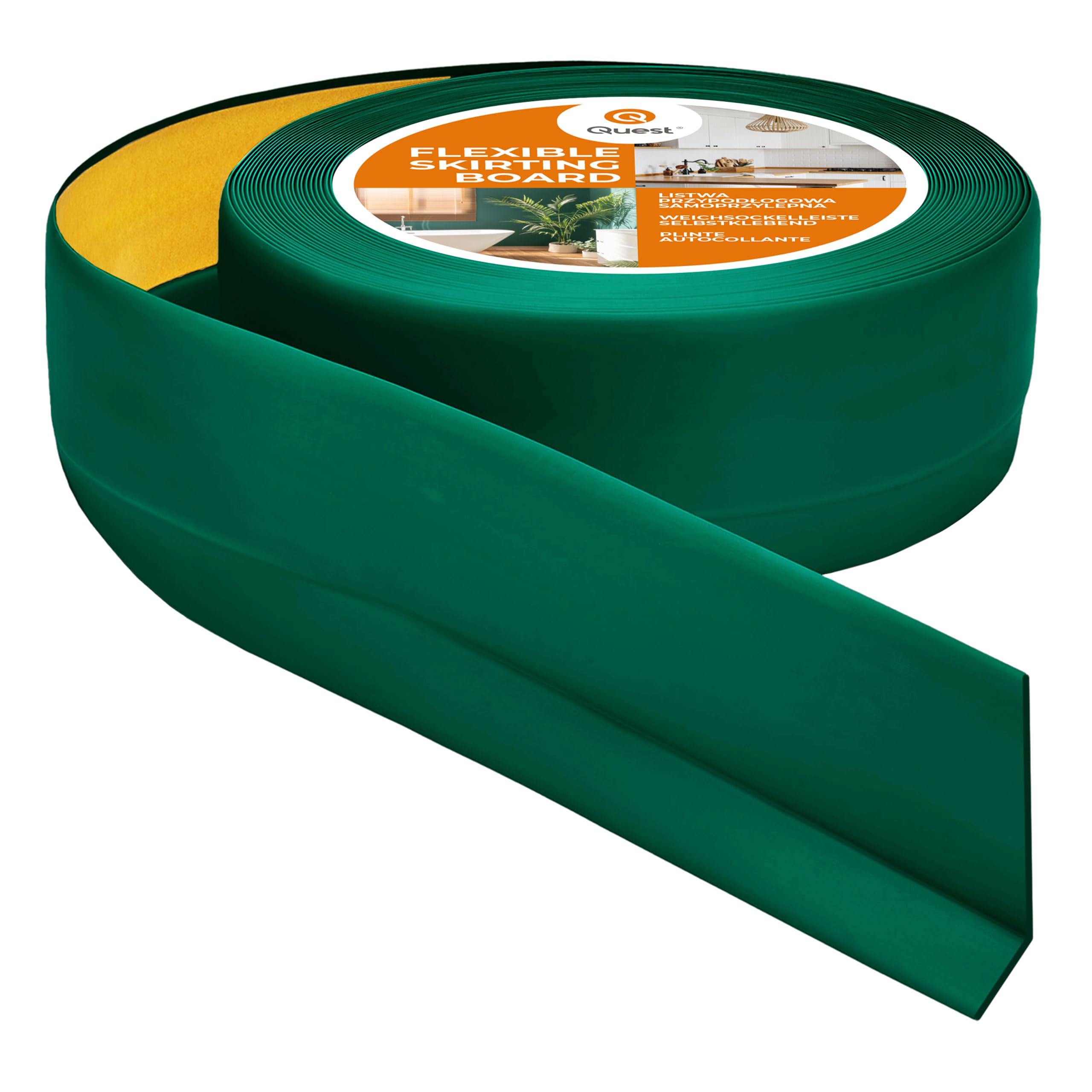 Quest Skirting Board PVC 50 x 20 mm Self-Adhesive - Green, 25 m
