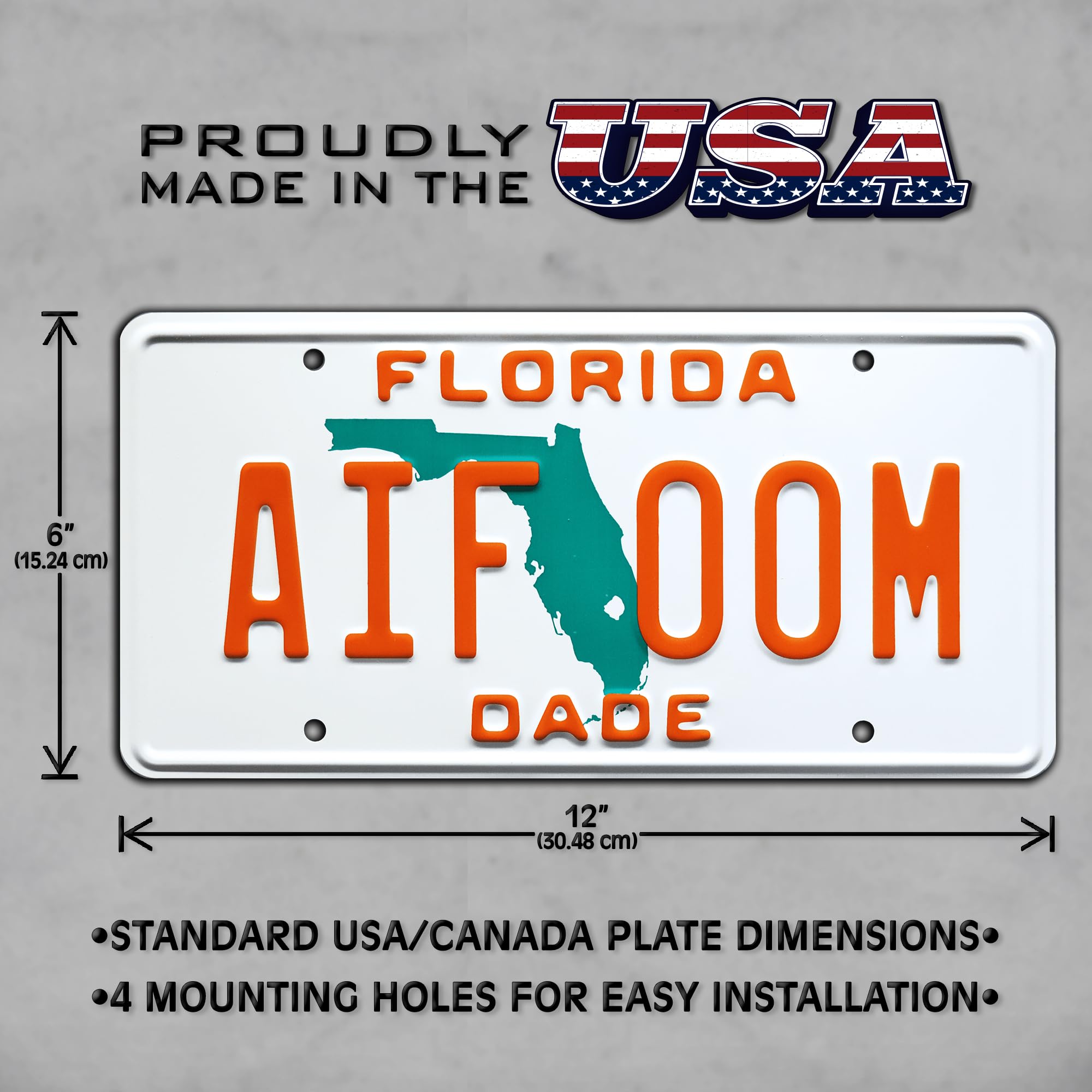 Miami Vice | AIF 00M | Metal Stamped License Plate
