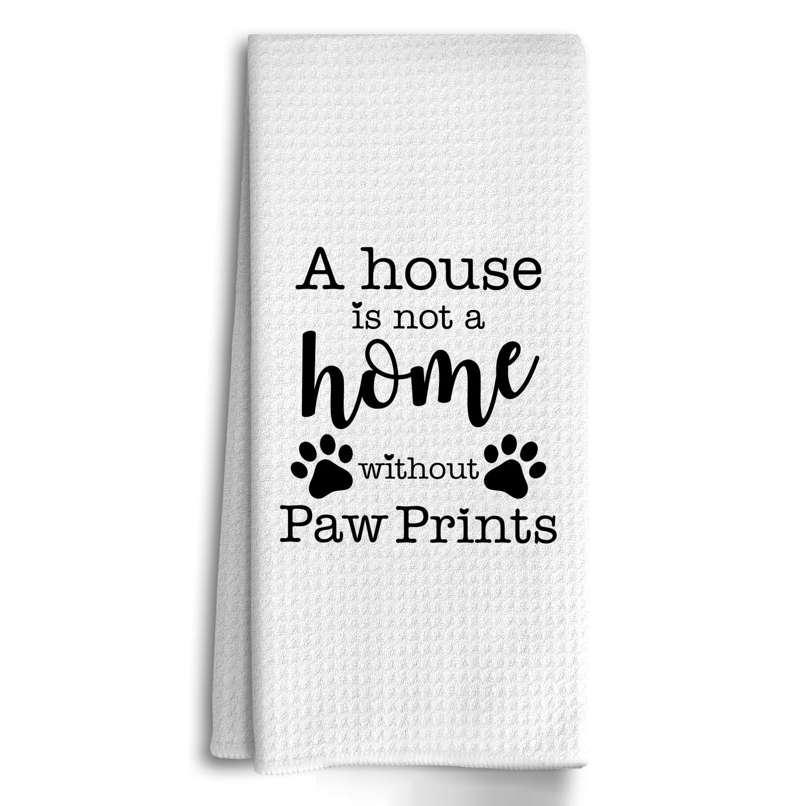 Baobeily A House is Not a Home Without Paw Prints – Cute Dog Kitchen Towels Set, Hand Towels & Dish Towels, Perfect Dog Decor Gifts for Kitchen & Home