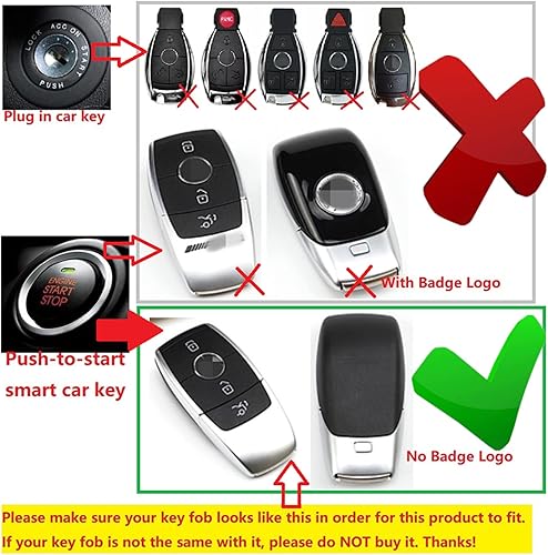 Miniatura 2 de M.JVisun Funda para llavero de fibra de carbono genuina para Mercedes-Benz 2019-2022 Clase C Clase G Clase 2017-2022 Clase E 2018-2021 S Class Smart