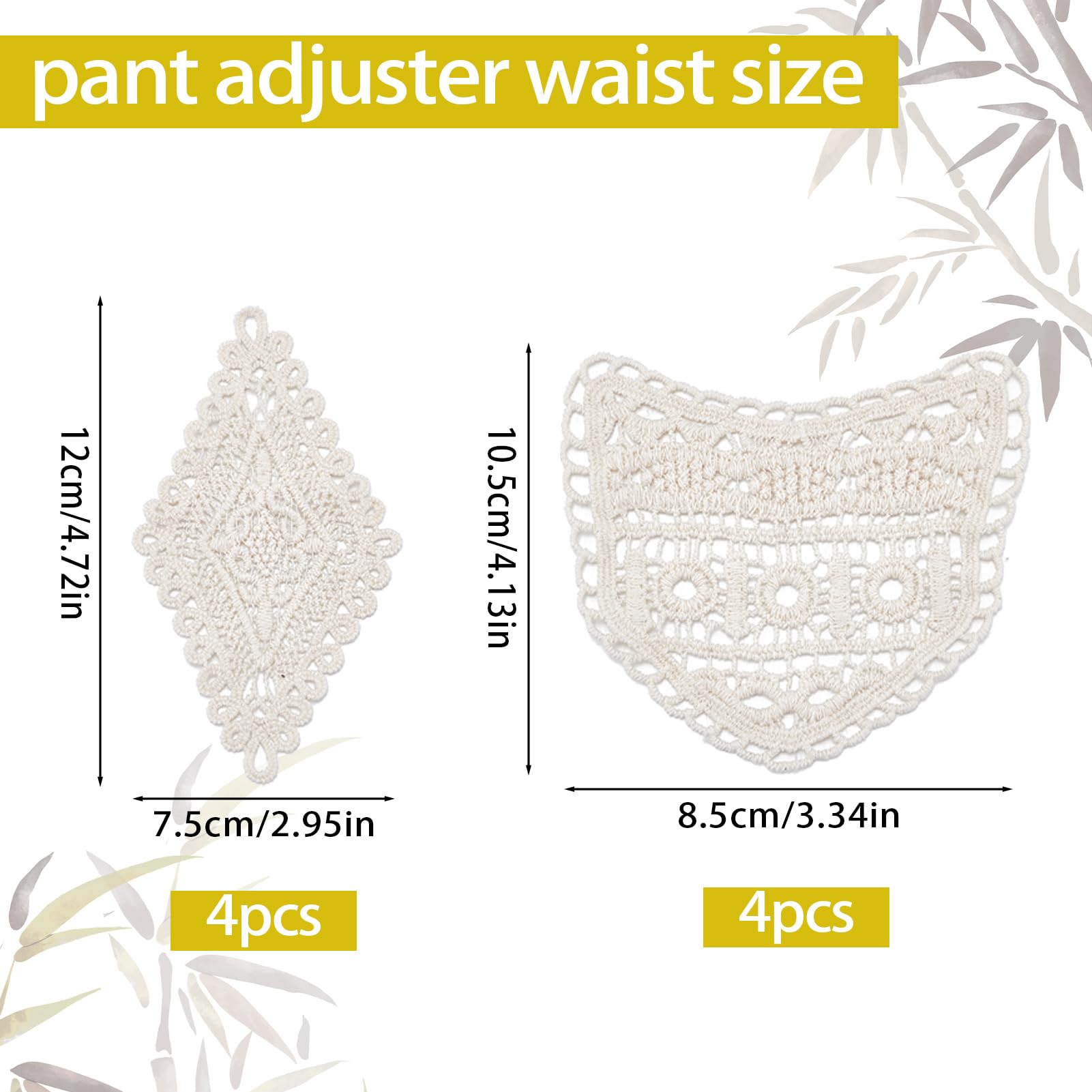 NICENEEDED Extensores de Cintura para Pantalones 8 PCS, Extensores de Encaje Suave para Vaqueros y Faldas