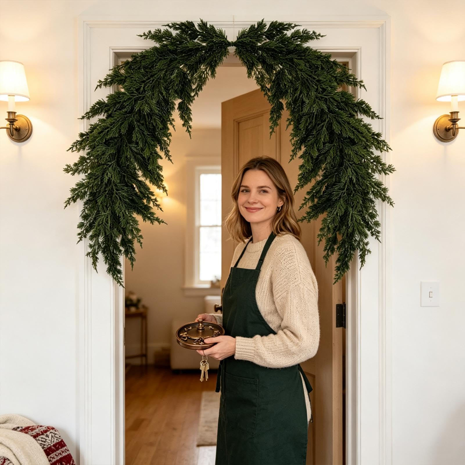 Weihnachtsgirlande Außen 120 cm realistische künstliche Party-Outdoor-Deko