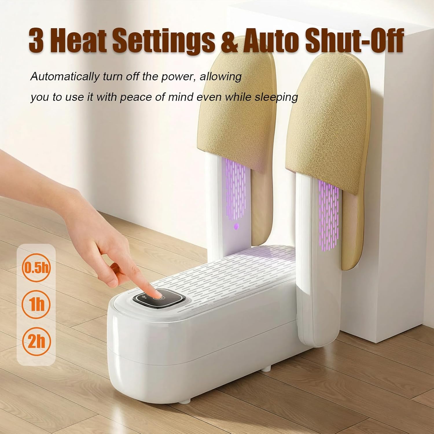 Boot Dryer, Shoe Dryers for Sneakers, 3 Heat Settings Portable Dryer, 360° Rapid Drying Technology Glove Dryer, Auto Shut-Off Boot Dryer for Work Boots, Travel Home Use