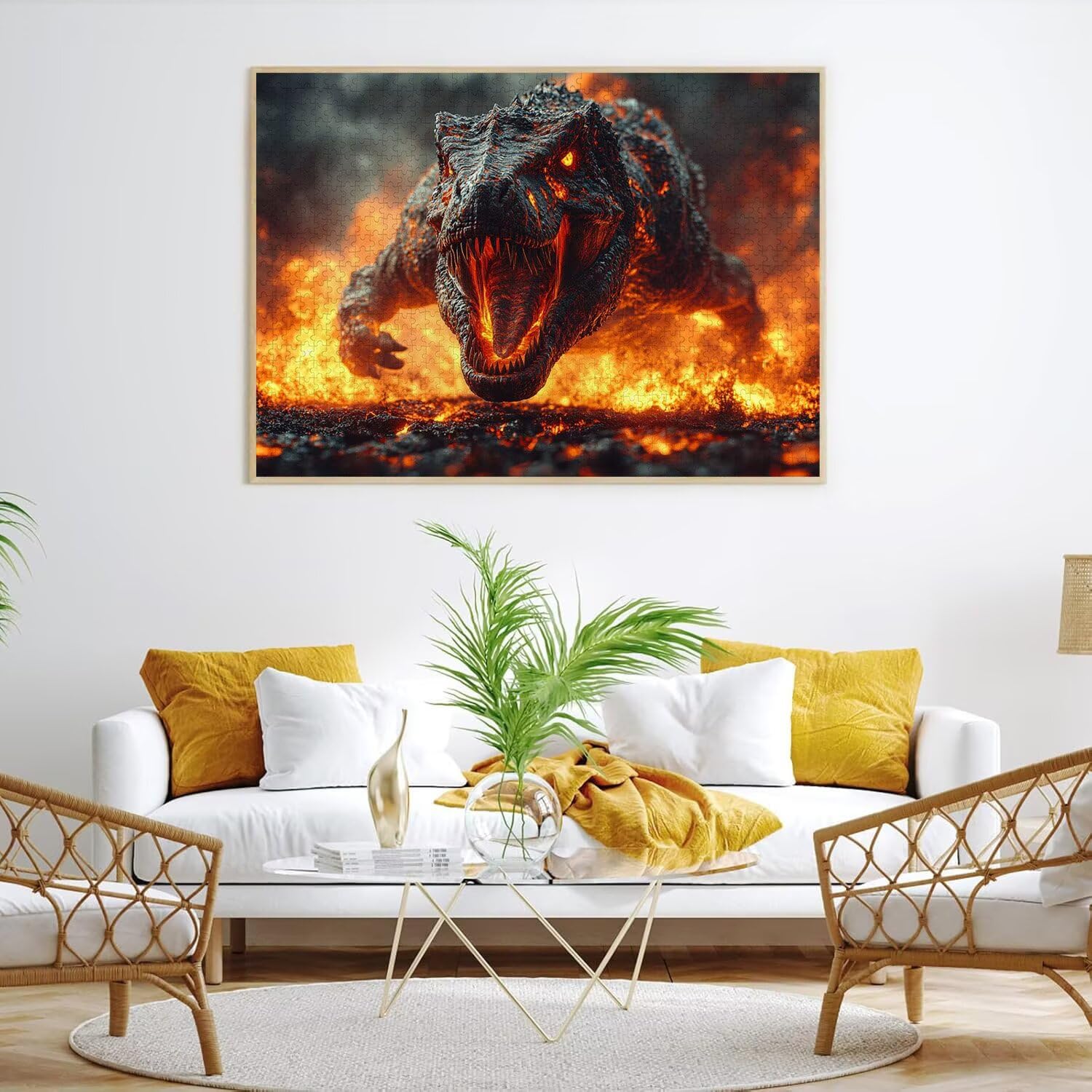 Puzzle dla dorosłych 6000, płomień dinozaura, 179 x 105 cm, n-361