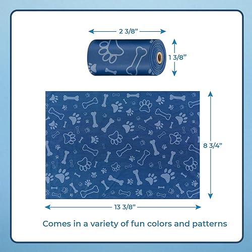 Vista 166 de Best Pet Supplies - Bolsas para limpieza de excremento de perro, rollo de repuesto, uso en exteriores, a prueba de fugas y desgarros, plástico