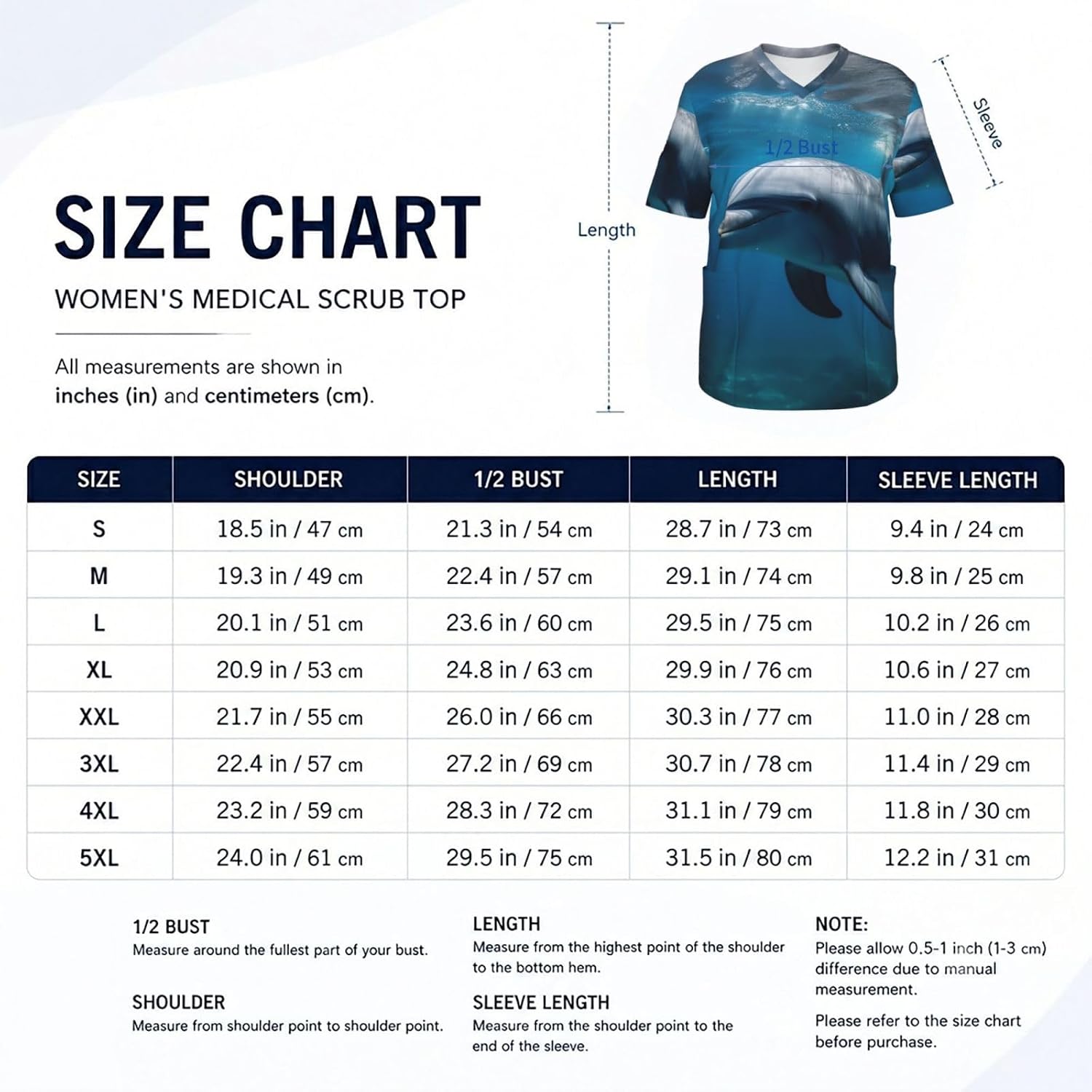 Professional Scrub Tops for Men, Classic V-Neck Workwear with 3 Pockets