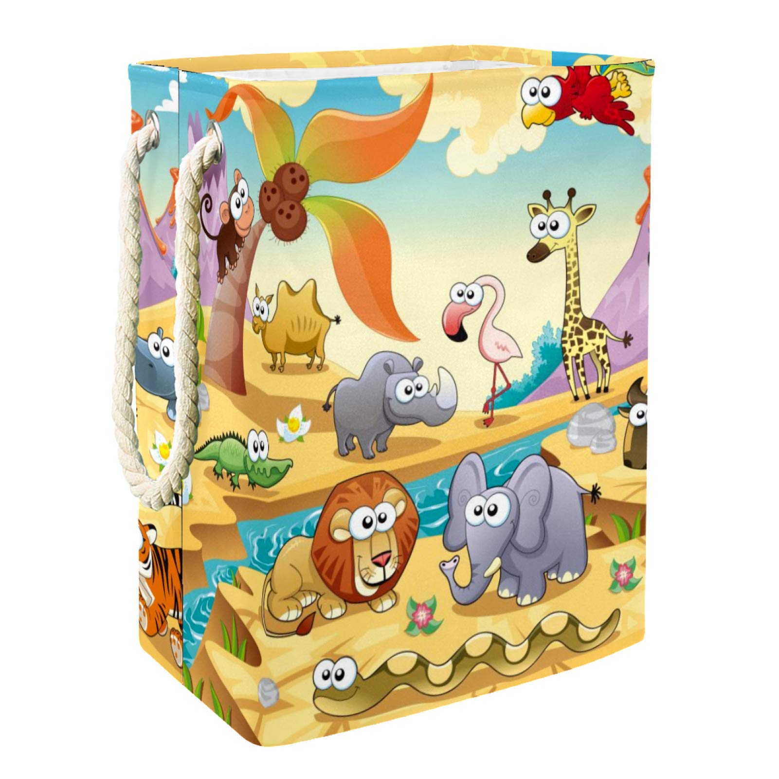 Boîte de rangement animal de la savane pour jouets enfants panier pliant 49x30x40.5cm
