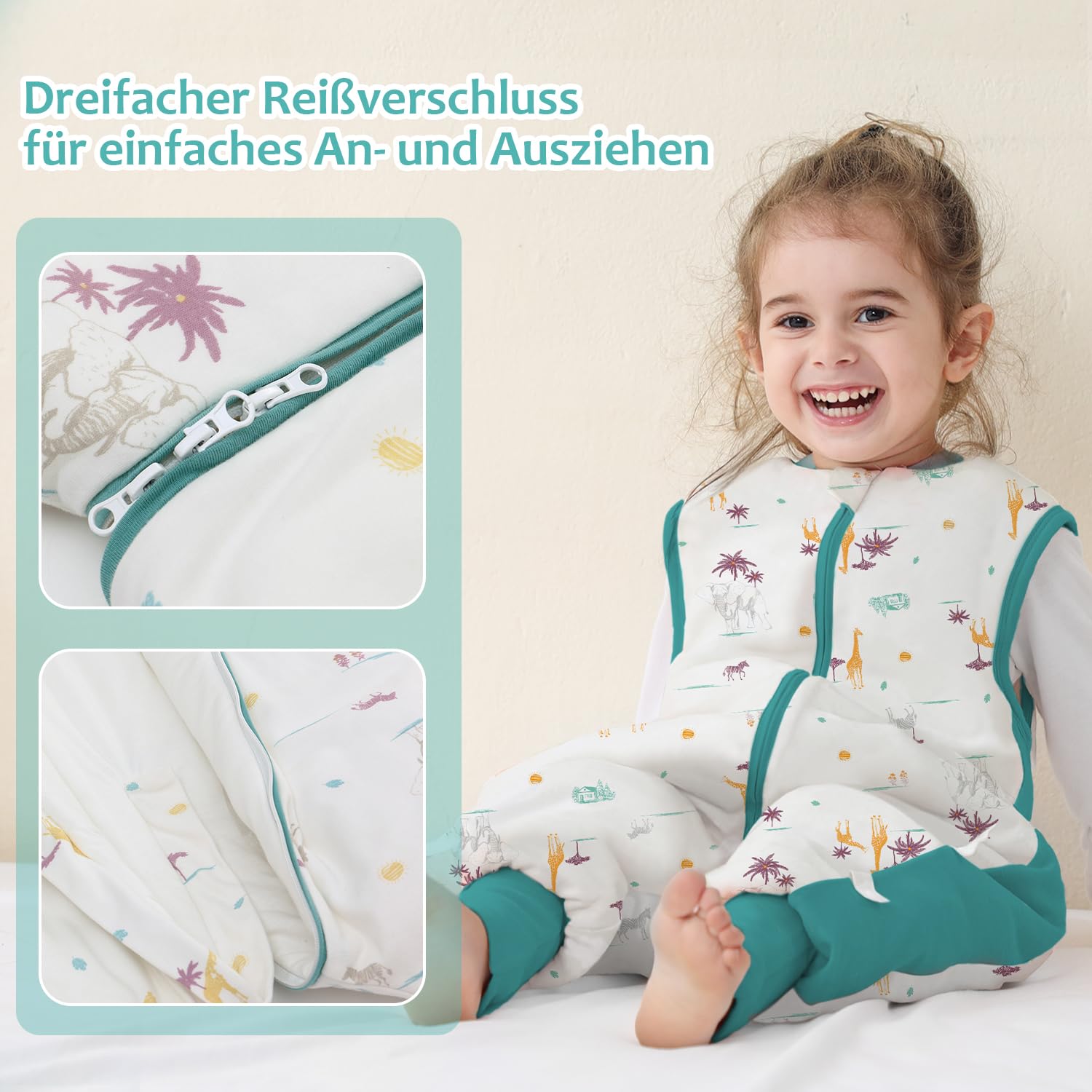 Saco De Dormir Para Bebé Folk & Thread Orgánico - 0.5 Tog, Algodón 100%, Cremallera Fácil, Ideal Para Verano (24-27°C)