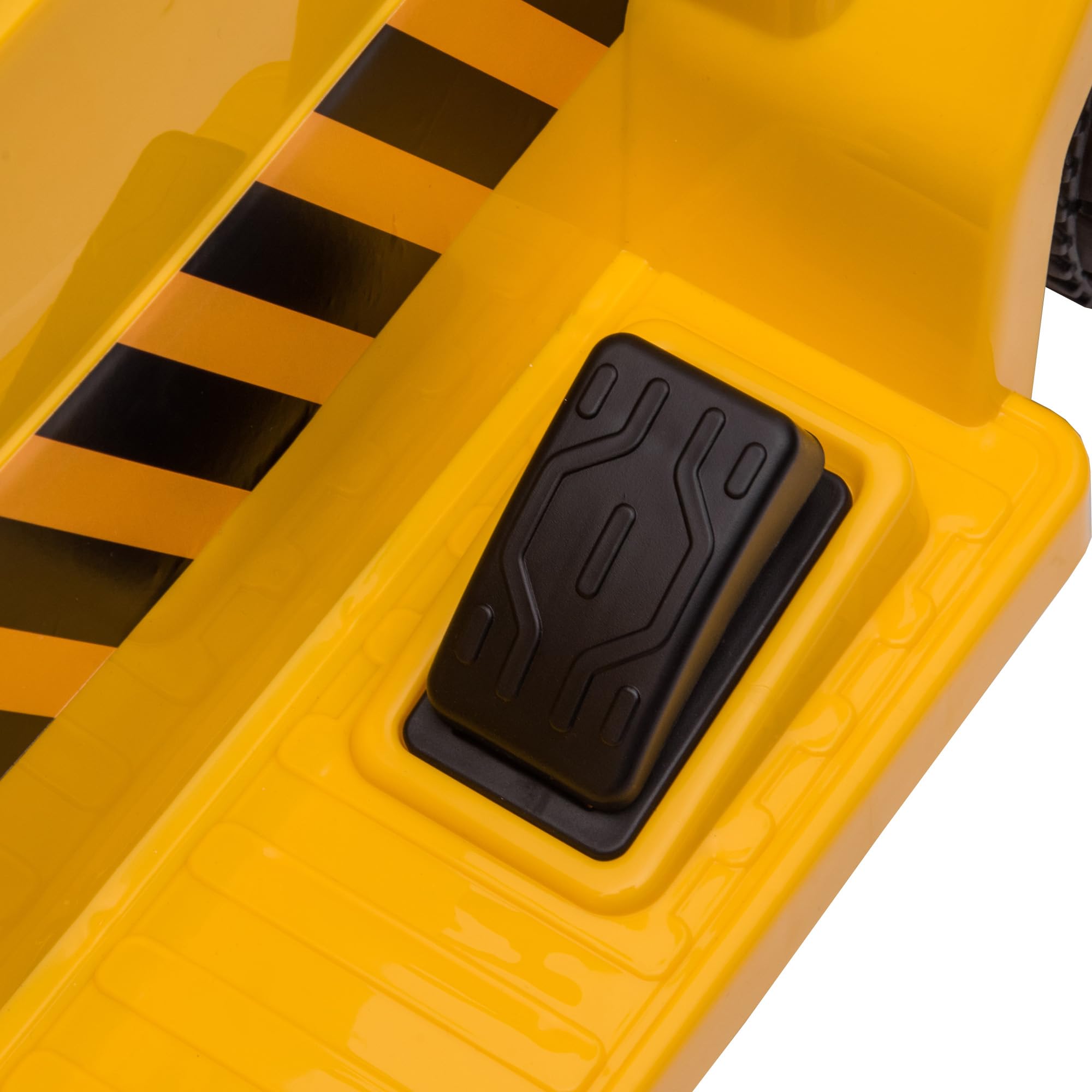 HOMCOM Elektro Kindertraktor mit Kippbarer Ladefläche 1,5-3 Jahre Gelb | Spielfahrzeug, Hupe, Elektroauto für Kinder, Aufsitztraktor mit Scheinwerfer, max. 3 km/h, Metall