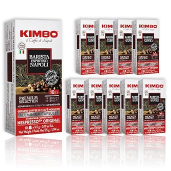 Kimbo Napoli Espresso Capsules, Nespresso Compatible, Medium-Dark, 100 Ct