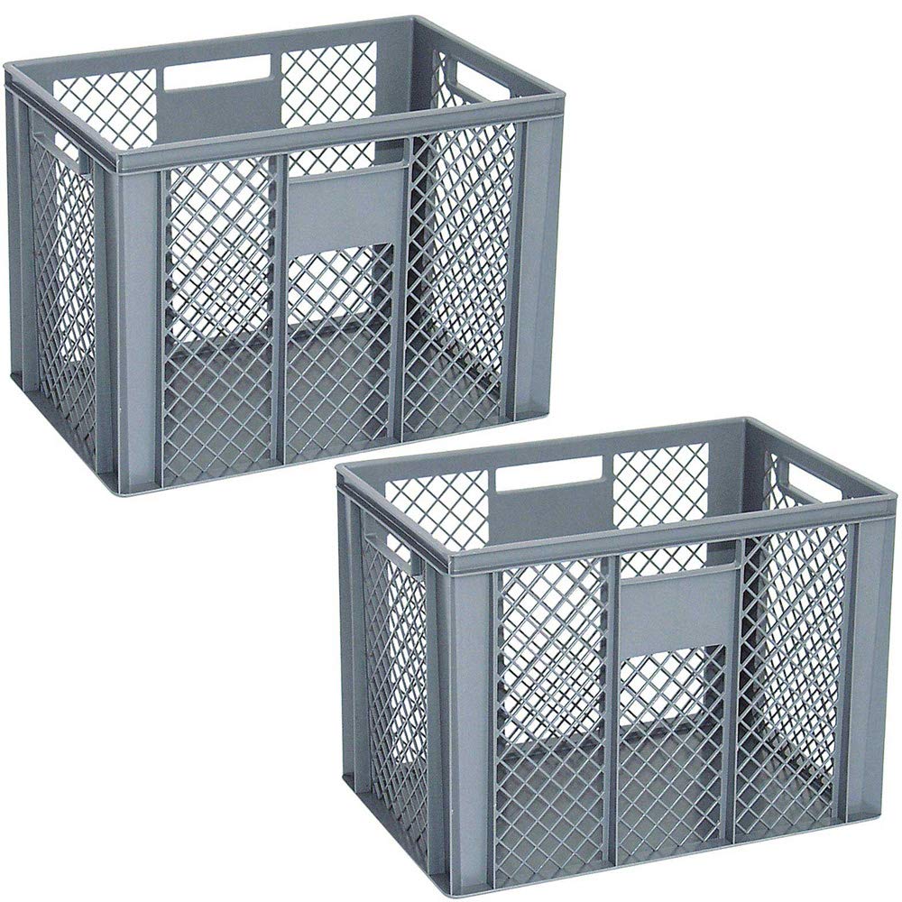 BRB 2 Bäckerkisten mit geschlossenem Boden, LxBxH 600x400x420 mm, 83 Liter, grau