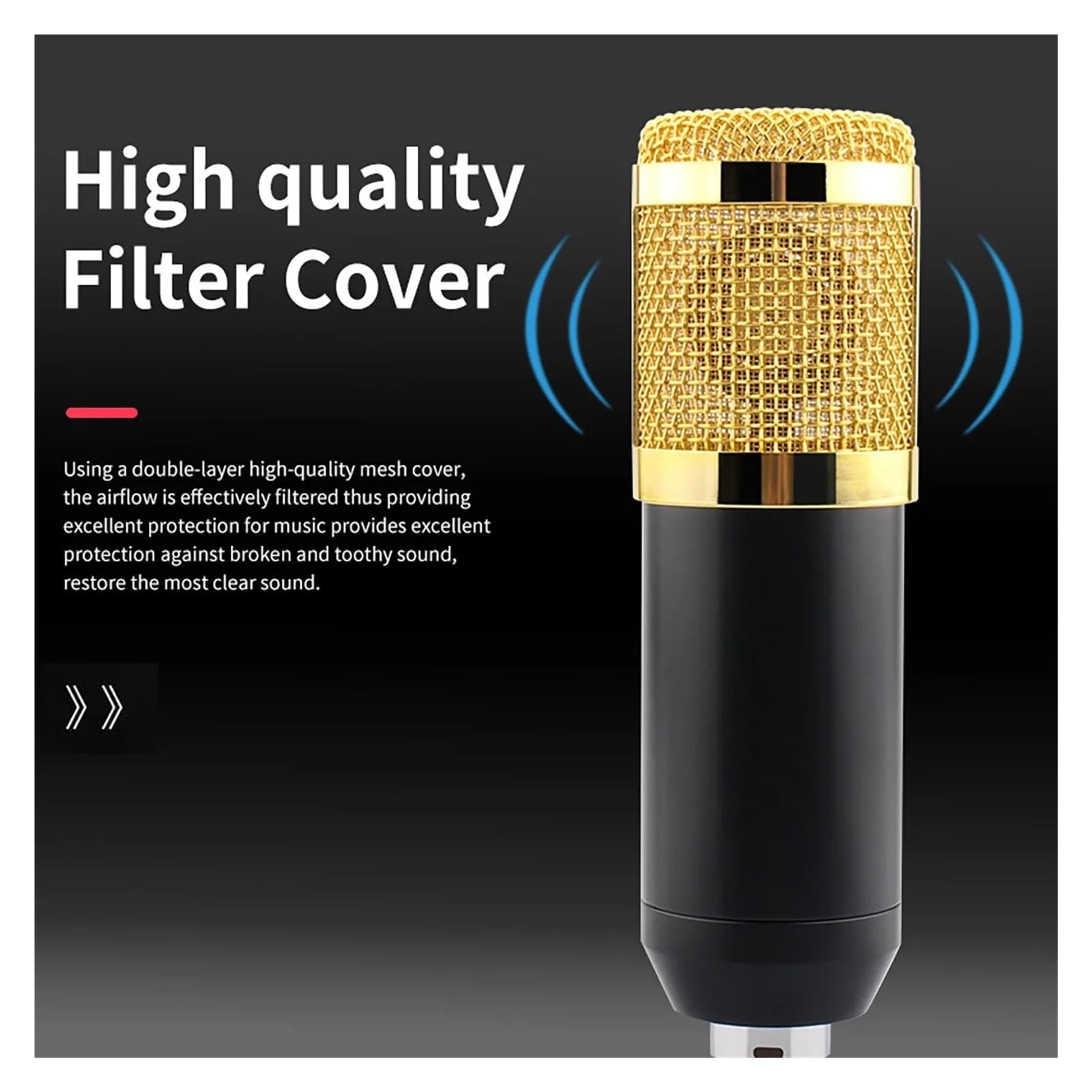 Professionale BM 800 Microfono Karaoke Studio A Condensatore con Scudo Mikrofon Mic for KTV Radio Braodcasting Canto Registrazione Compatibilità Universale(White)