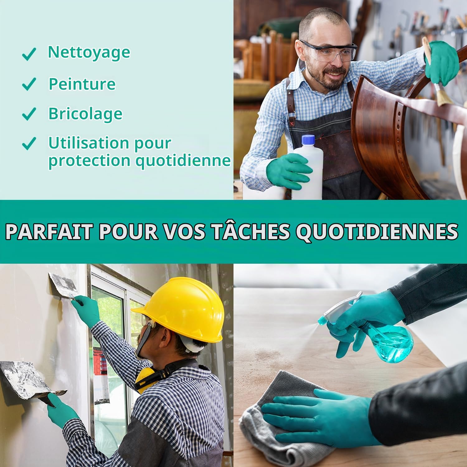 Ansell TouchNTuff 92-605 Gants Jetables en Nitrile, Non Poudrés, Haute Protection Chimique et Mécanique, Contact Alimentaire, Sécurité Industrielle, Sans Latex, Vert, Taille M (100 Gants)