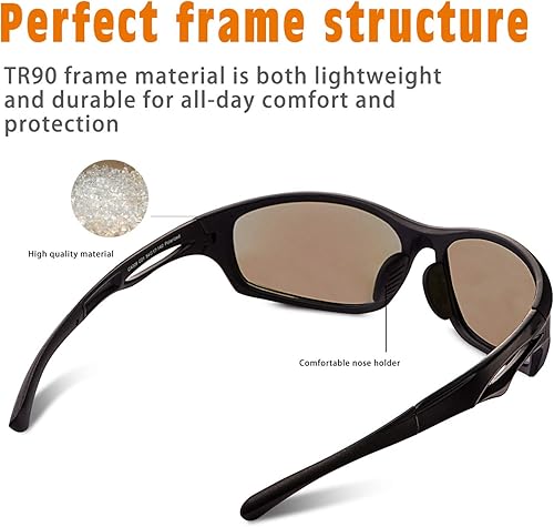 Miniatura 10 de Carfia Polarized Sports Sunglasses for Cycling Fishing Running Driving, 100% UV400 Protection Safety Glasses 009