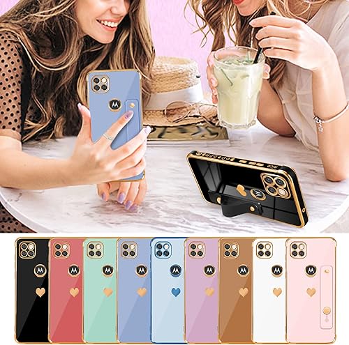 Miniatura 10 de Likiyami Funda 3 en 1 para Motorola Moto G Stylus 5G 2021 con diseño de corazón para mujeres y niñas, bonita funda de lujo con soporte, funda