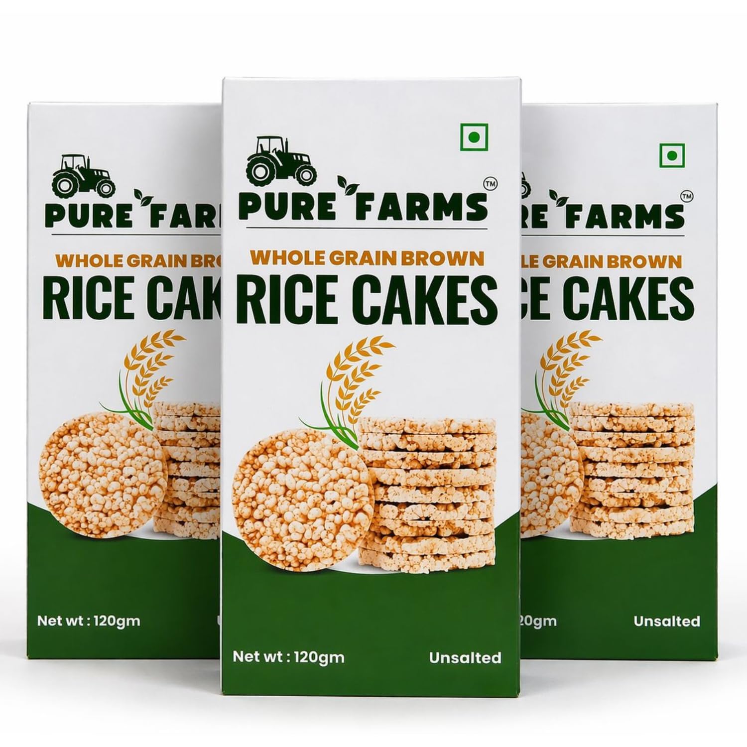 PURE FARMS Rice Cake Whole Grain Brown Pack of 3 (120gm Each) | Gluten Free Healthy Snacks | Low Calorie Diet & Weight Loss Snacks | Crunchy Vegan Rice Cakes | 100% Natural-image-49