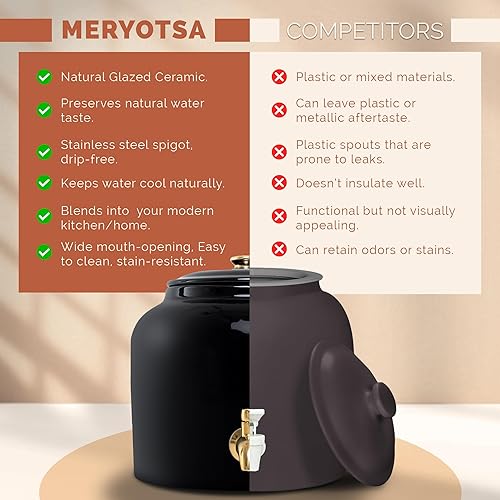 Miniatura 7 de Dispensador de agua de cerámica, dispensador de bebidas, solución versátil de encimera para el hogar u oficina, soporte para jarra de 3 a 5 galones,