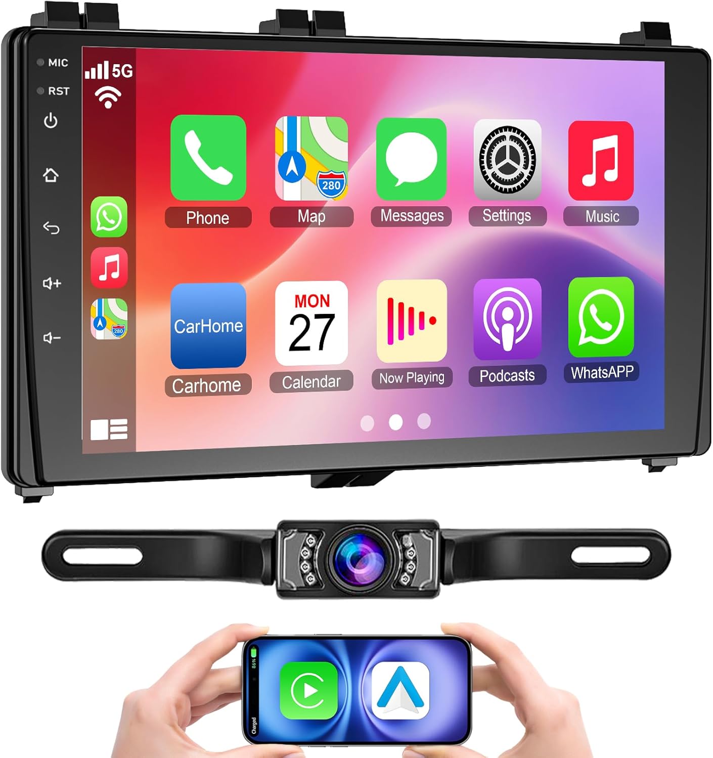 Android 15 Car Stereo Radio for Toyota 4Runner 2003-2009,for Tundra 2003-2006, for Sequoia 2003-2007 Wireless Carplay/Android Auto, 7“ Head Unit DSP GPS WiFi BT FM Mirror Link, Backup Camera,4+64G