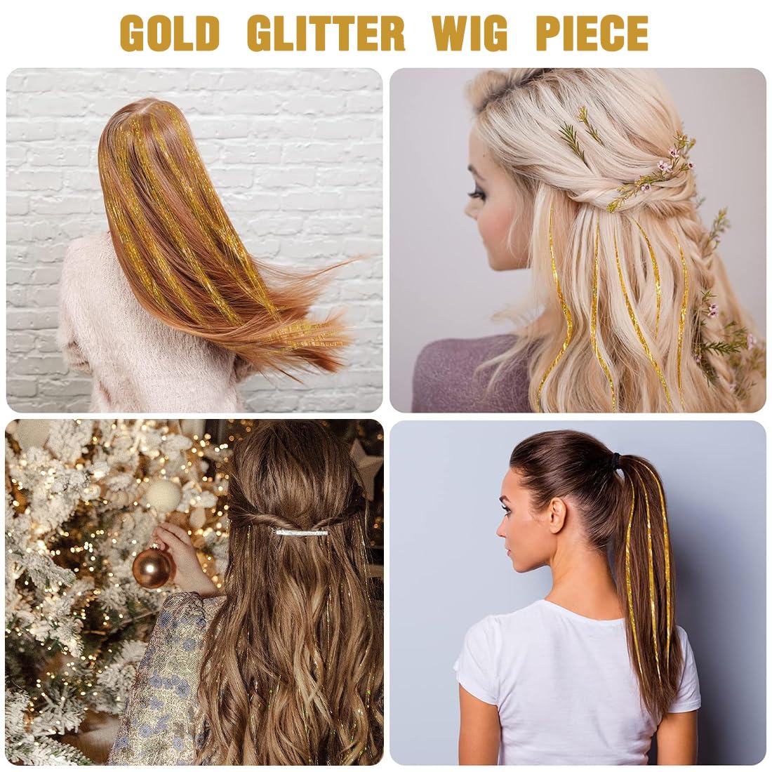 44 Pezzi Kit Tinsel Per Capelli – Extension Glitterate 53 E 120 Cm, 34 Colori Con Strumenti (Uncinetto, Pinze, Anelli) Per Festa E Cosplay