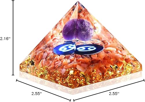 Miniatura 8 de Dqdy Pirámide de orgón, cristales curativos de amatista, pirámide, decoración de oficina para mujer, decoración de escritorio, decoración de
