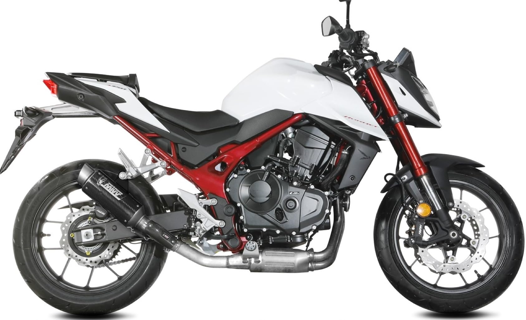 mivv tubo de escape homologado cat-oem gppro carbono compatible con honda cb750 hornet 2023 2024 mototopgun