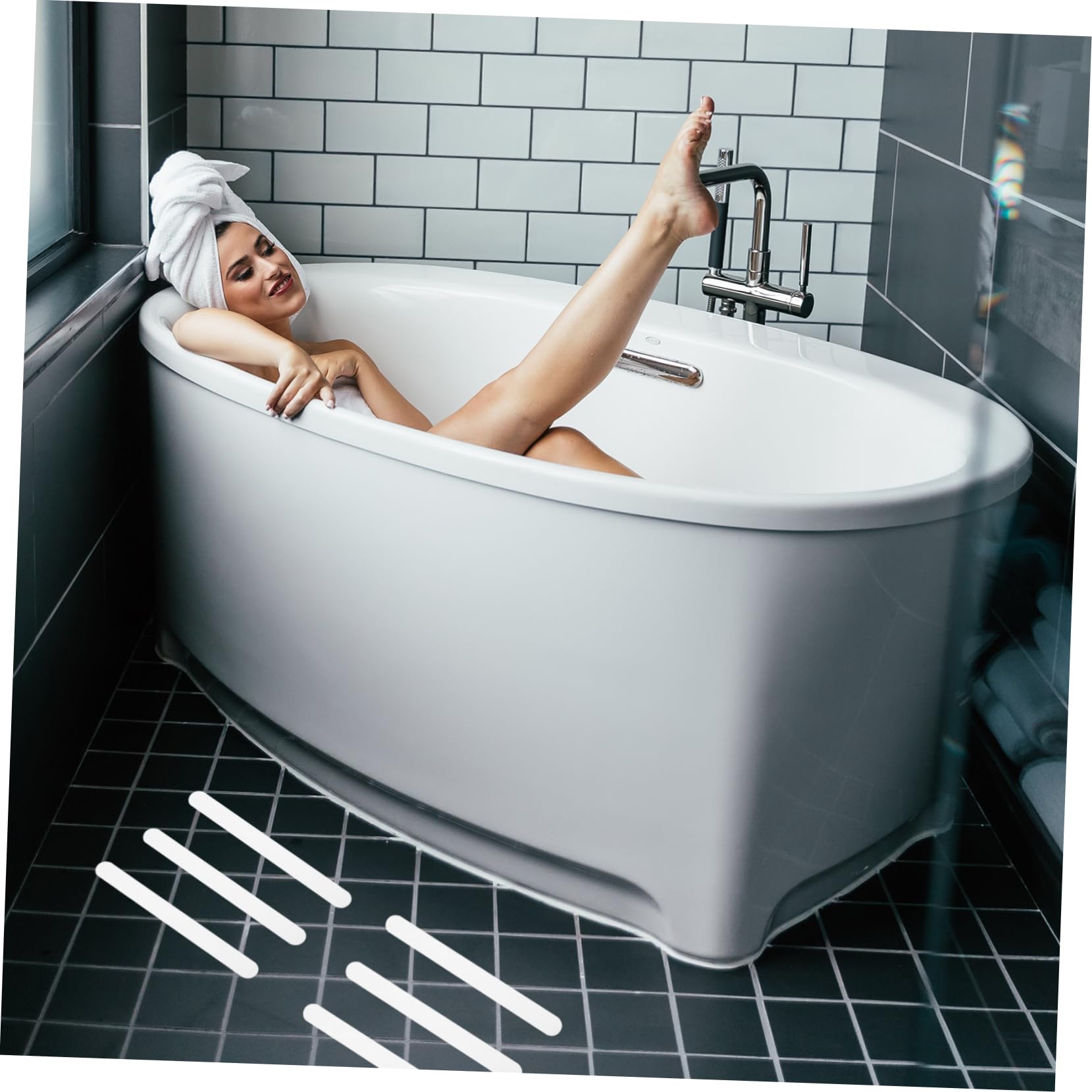 IWOWHERO 1Set Slip Bathtub Stickers Peva Safety Strips with Scraper for Non Slip Protection Bathrooms Pools Stairs and Floors Easy to Install