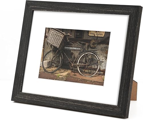 Miniatura 3 de 8 x 10 pulgadas o 5 x 7 pulgadas con paspartú, estante de mesa o montaje en pared vertical u horizontalmente, tapete de vidrio real libre de ácido,