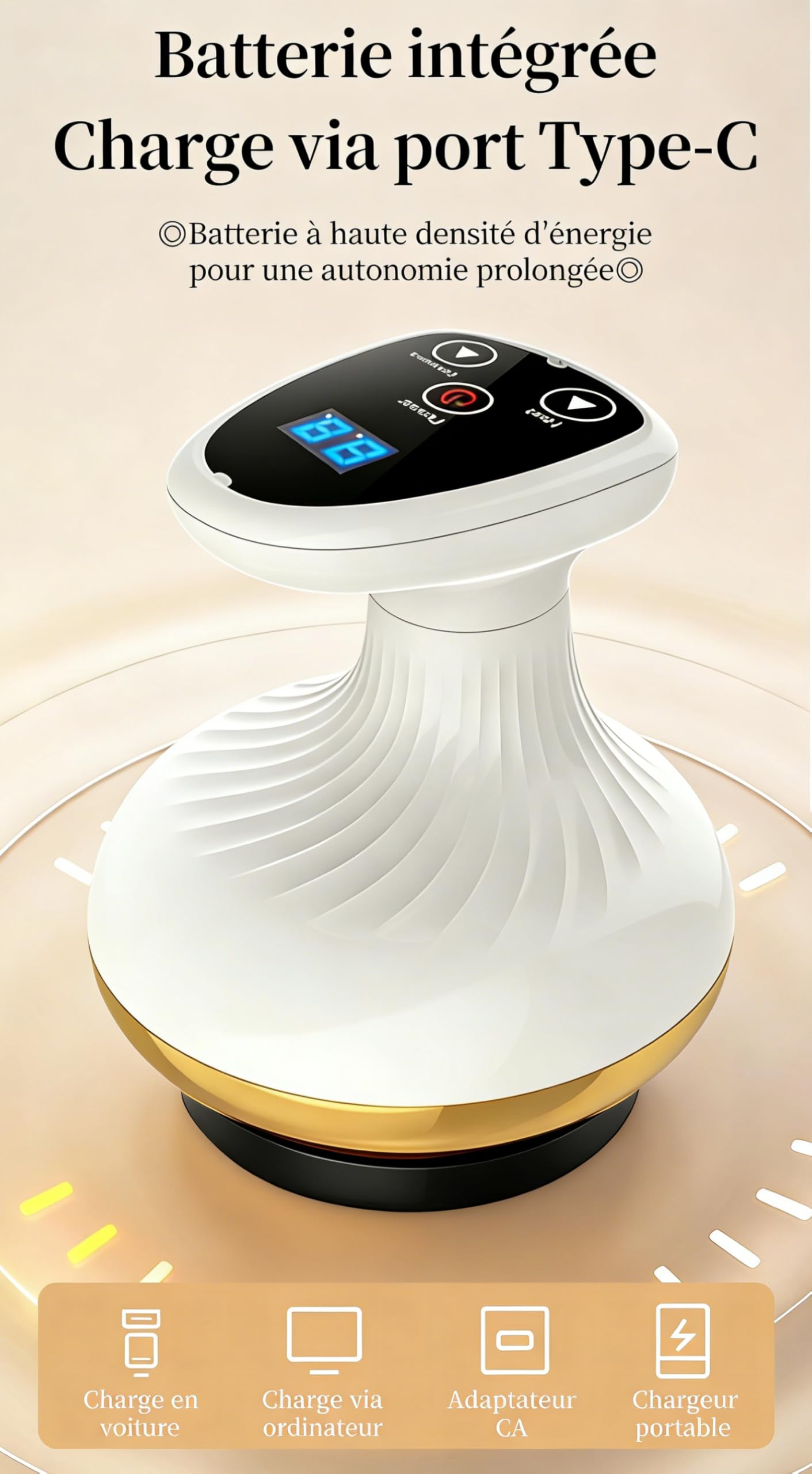 Vacuvia SculptGlow Appareil Anti Cellulite, 4 En 1 Contre Vide & Gua Sha Électrique, Peau Plus Ferme Et Meilleure Circulation Sanguine, Massage En Profondeur Avec Chaleur (Vacuvia Pro) - 4