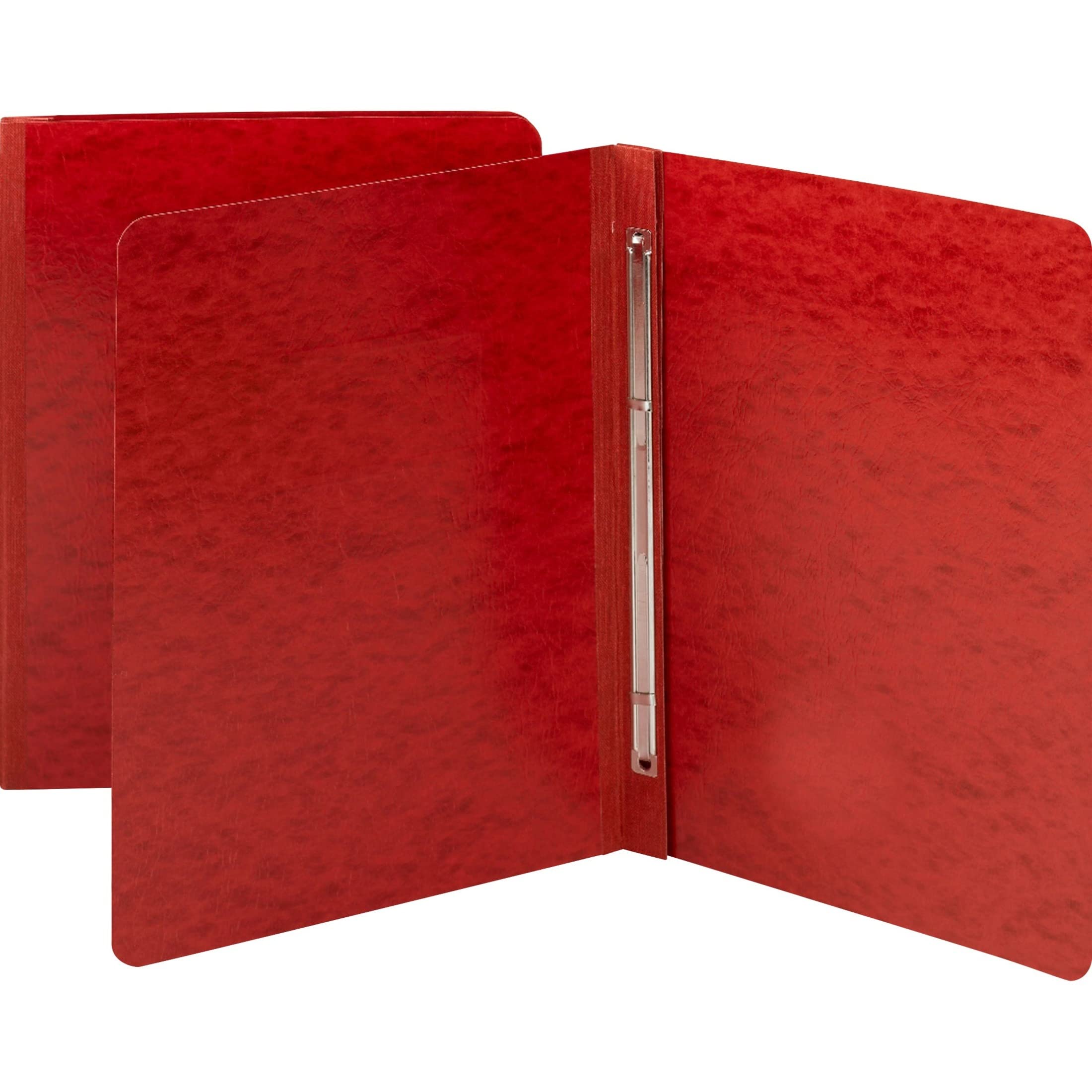 Smead Pressboard Report Cover, Metal Prong with Compressor, Side Fastener, 350 Sheets/3" Capacity, Letter Size, Bright Red, 25 per Box (81251) — image 1