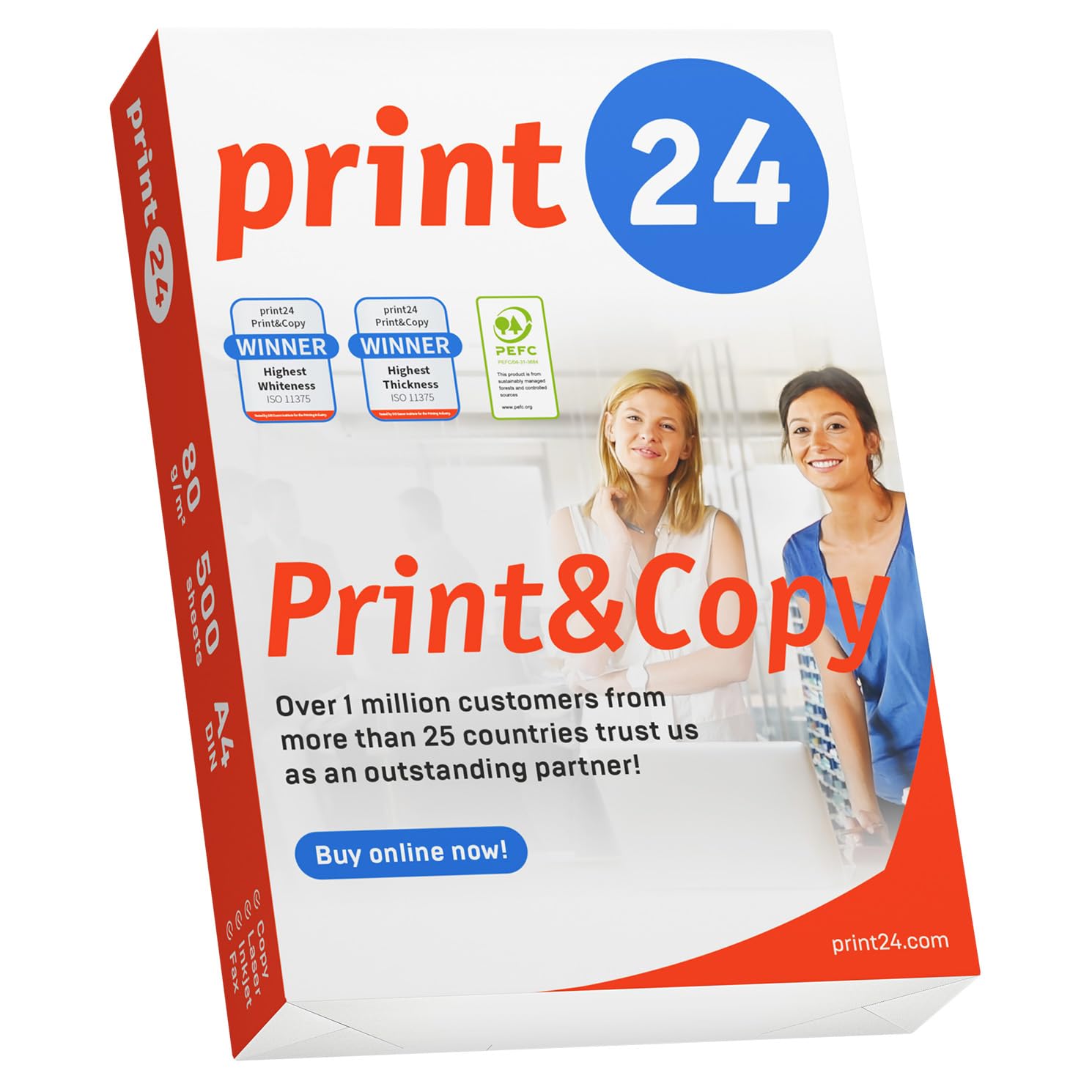 Druckerpapier Kopierpapier 500-150000 Blatt A4 80g Premium Weiß PEFC zertifiziert (15.000 Blatt)