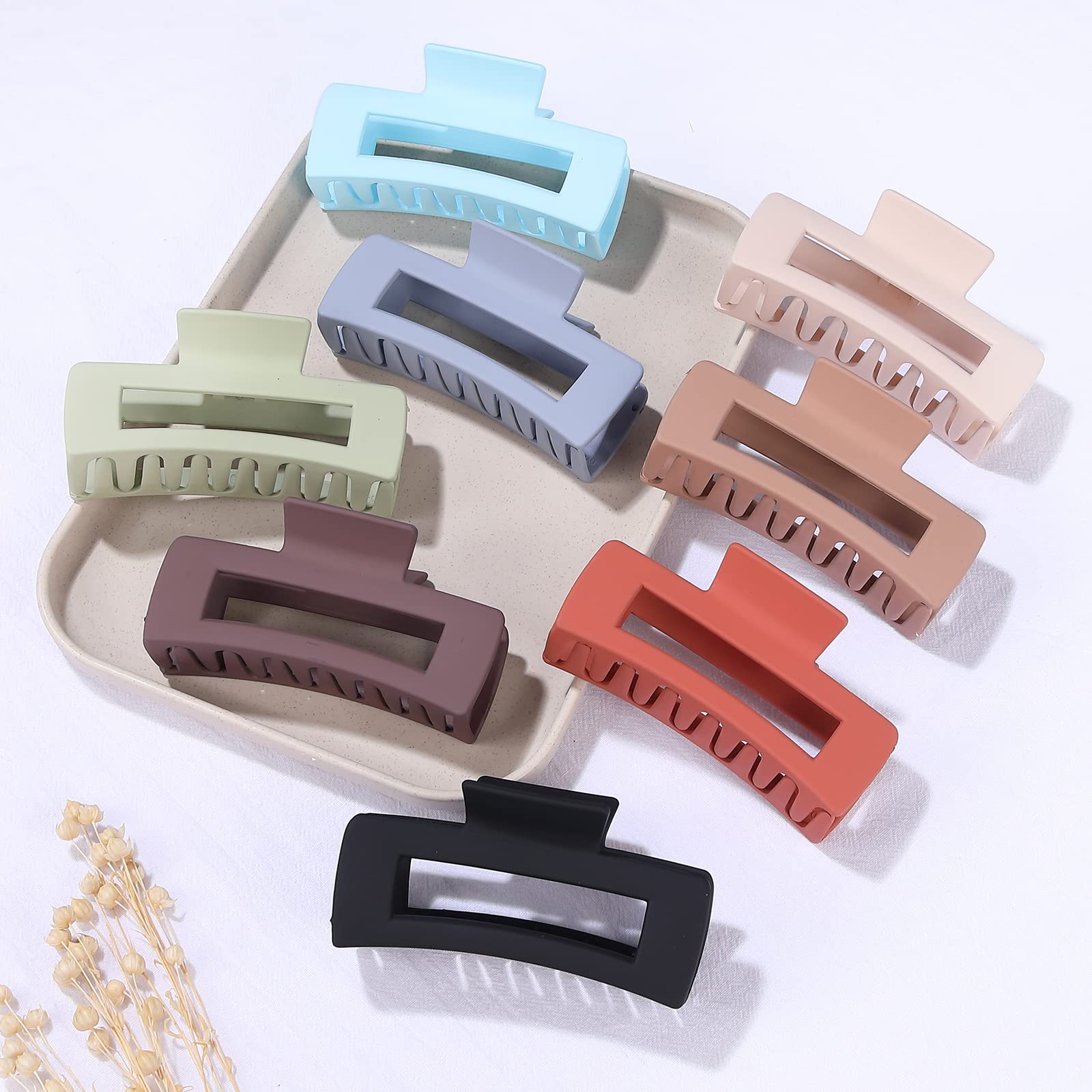 Amazon.com : 8 Pack 4.1 Inch Rectangle Large Hair Claw for  display picture 3