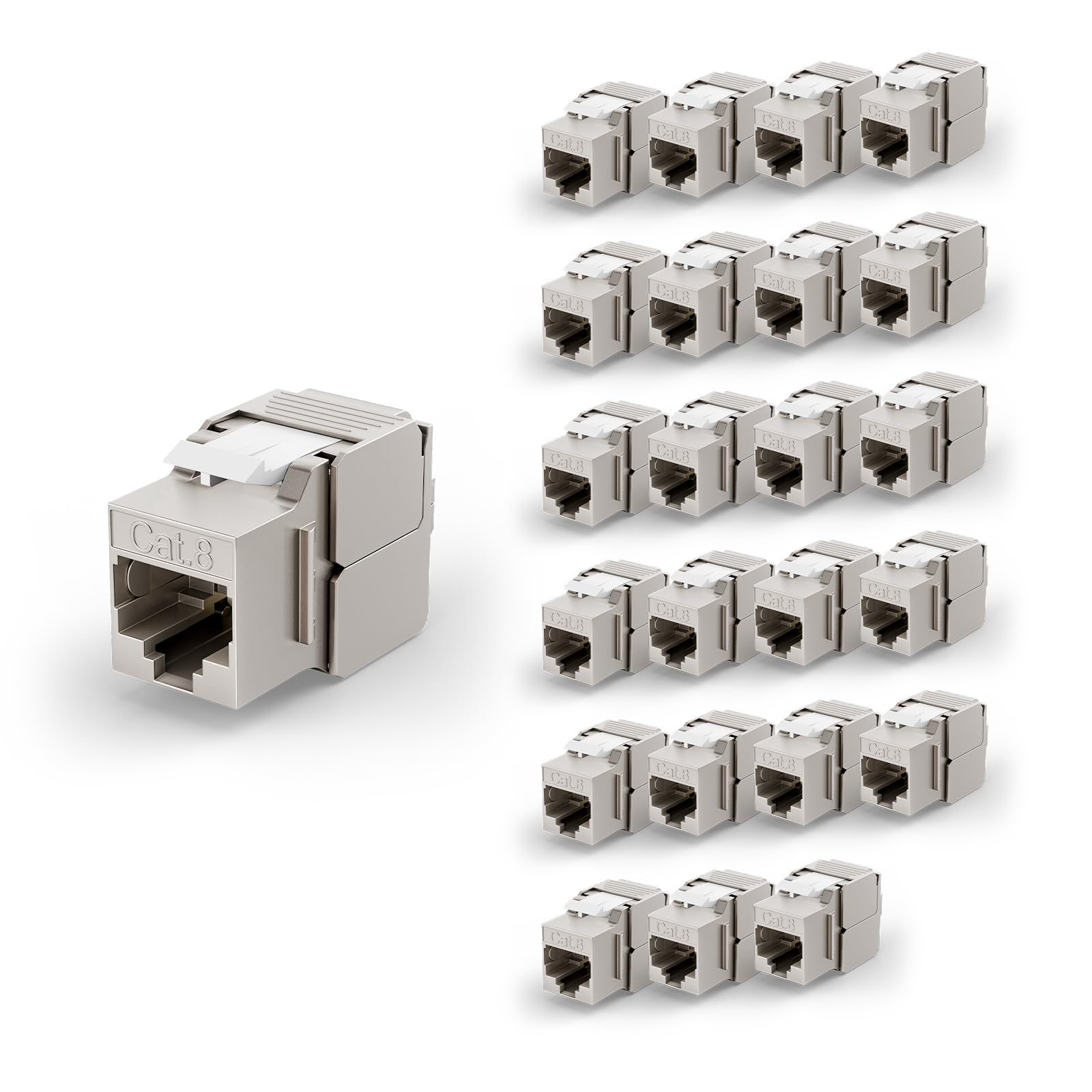 Geschirmte Keystone RJ45 Cat8, 40 Gbit/s 2000MHZ, 24 Stück