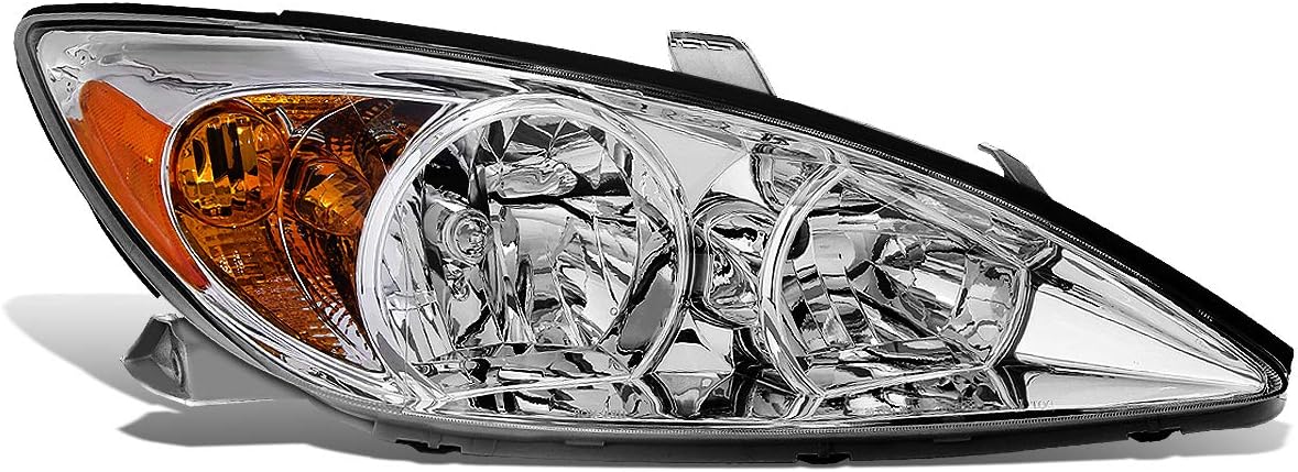 Auto Dynasty Headlight Assembly Compatible with Toyota Camry 2002 2003 2004, TO2503137 OE Style, Passenger Right Side, Chrome Housing Amber Corner Right Chrome Housing Amber Corner Fit 2002-2004 Camry SIMILAR NOT EXACT ITEM  INCOMPLETE 