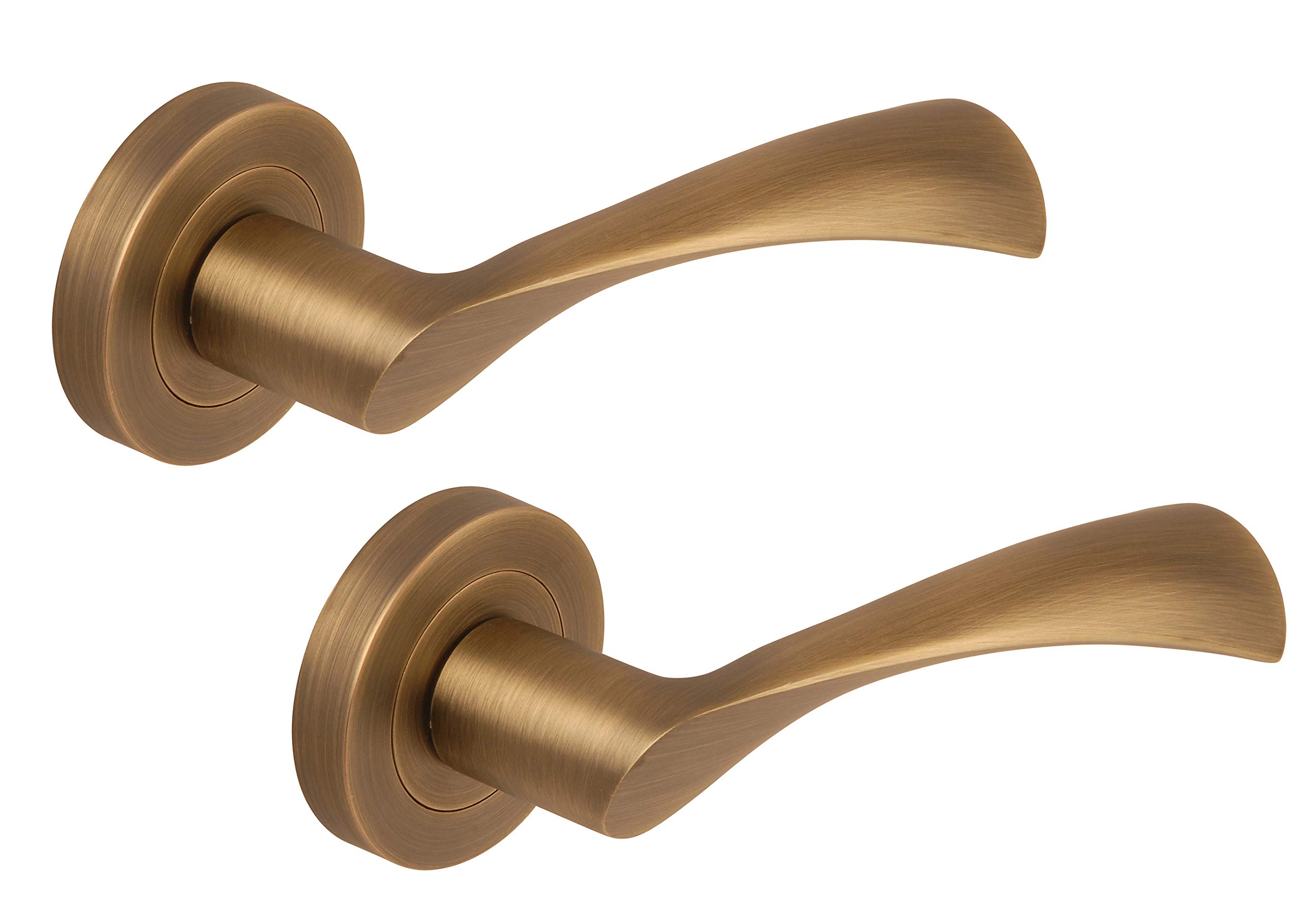 Excel DH3545 Flex Passage - Maniglia per porta su rosetta rotonda, in ottone anticato opaco