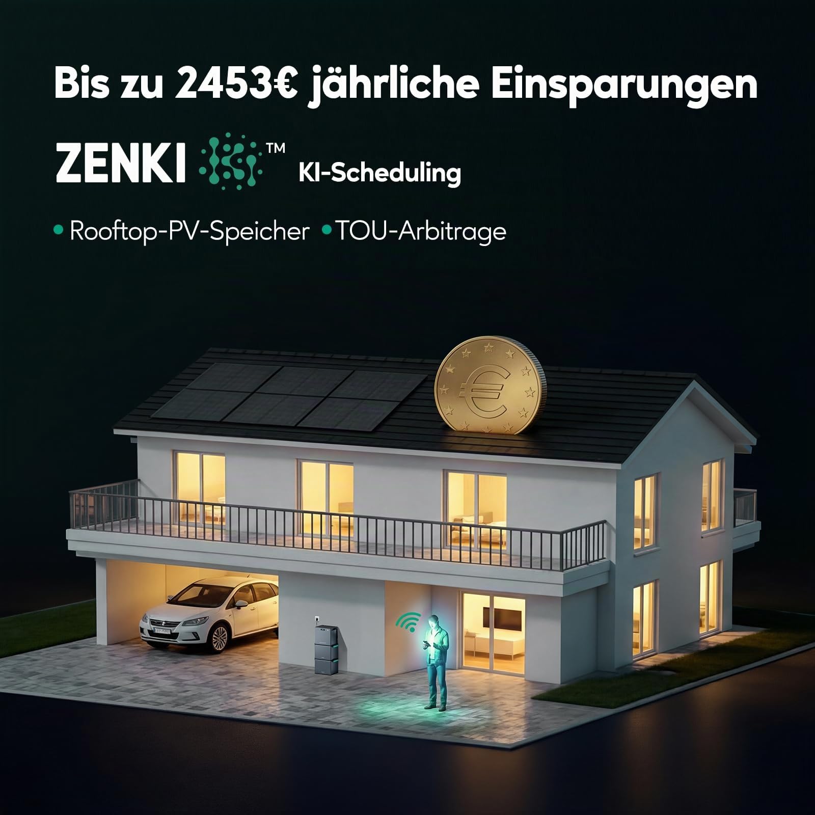 Zendure SolarFlow 2400 AC+ Balkonkraftwerk mit Speicher, mit 3 AB3000L
