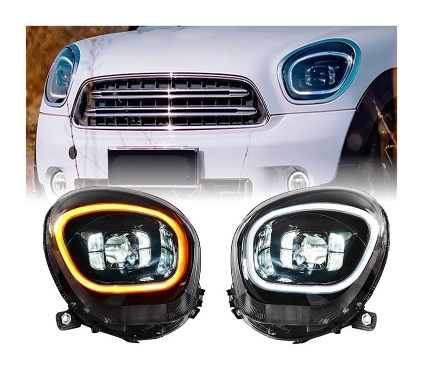 Amazon | ヘッドライト 左右セット ミニ カントリーマン R60 LED 