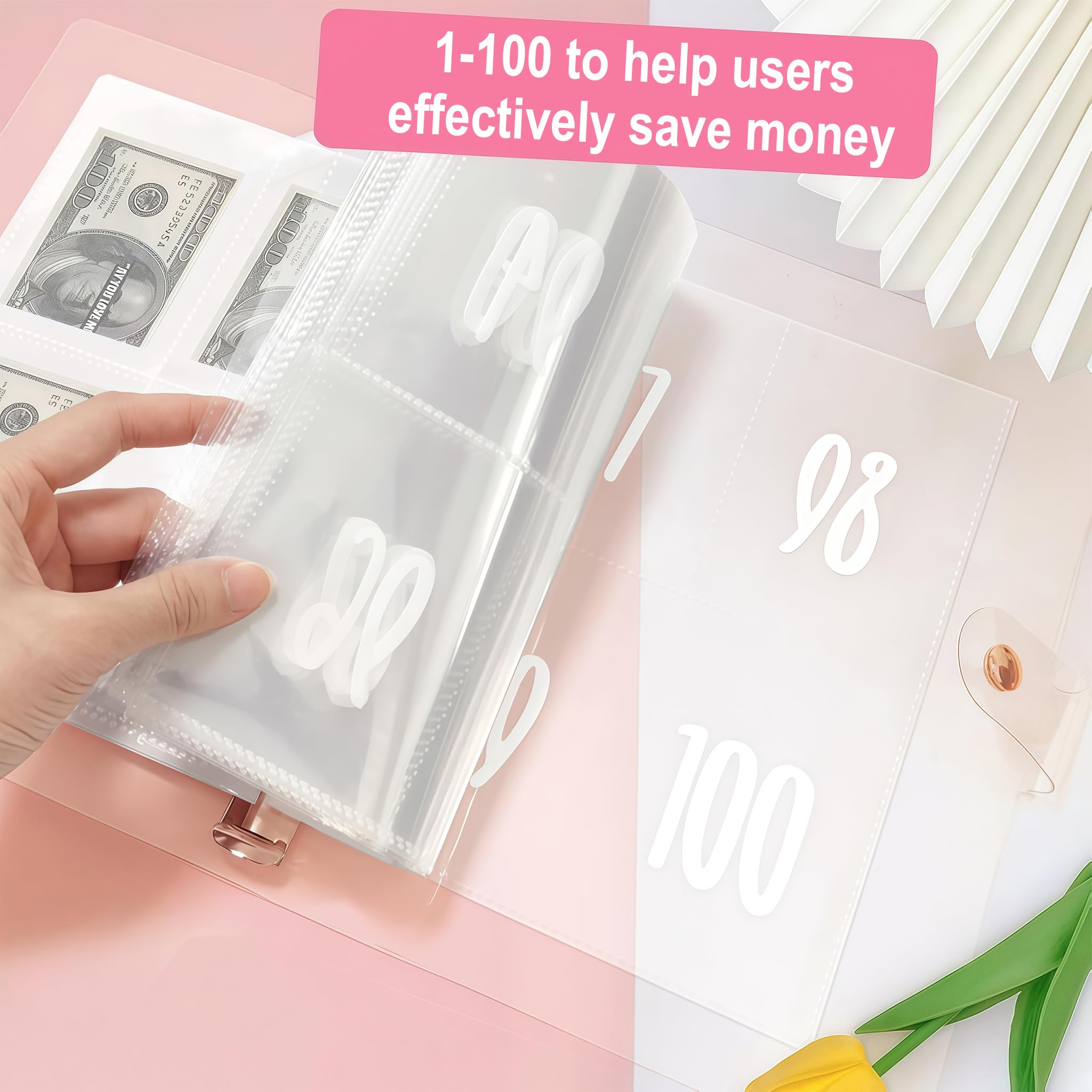 Livret d'Épargne Challenge 100 Jours, Défi 100 Enveloppes Français, Organisateur Budget A5 avec 25 Enveloppes & Suivi, Classeur Épargne pour 5050 Euros