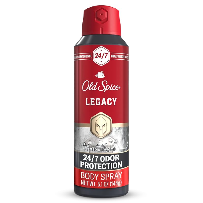 Desodorante corporal em spray Old Spice Legacy com fragrância de coco, pinho e cedro, 150 mL