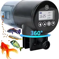 Netpeato Alimentador Automático de Aquário, Dosador Comida Peixes, 200 ml, Preto