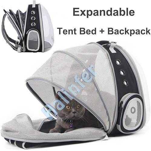 Miniatura 4 de Mochila expandible para gatos, cápsula espacial transparente para perros pequeños, mochila de viaje para senderismo