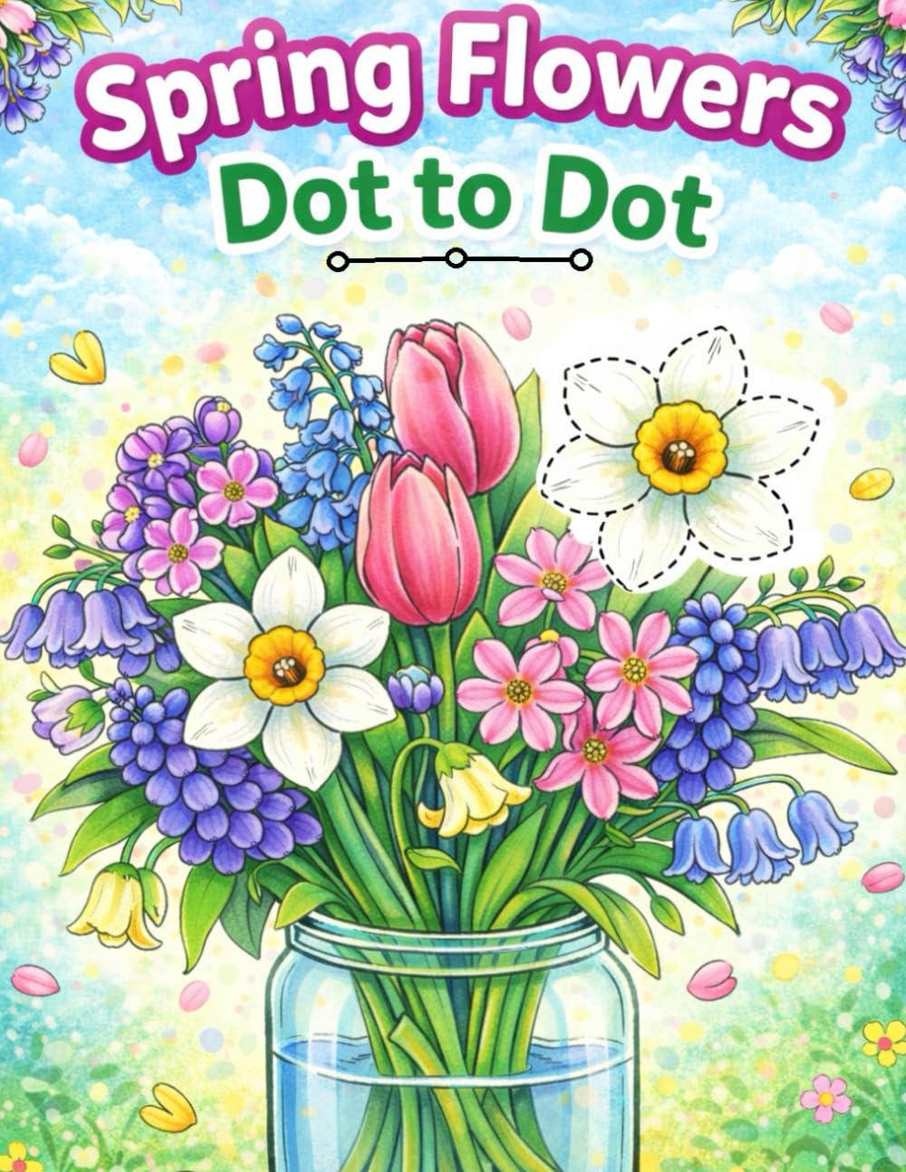 Spring Flowers Dot to Dot Book: Large Print Spring Season Dot to dot For Adults and Seniors | Spring Floral Scenes