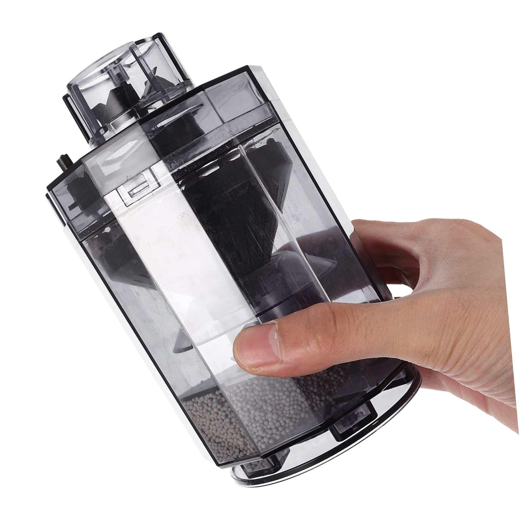 DOITOOL 4 Piezas Filtro de pecera limpiacristales Limpiador de Vasos Limpieza pecera Tanque Acuario con Bomba de Aire a bateria Accesorios para peceras Tubo de sifón Abdominales Light Grey