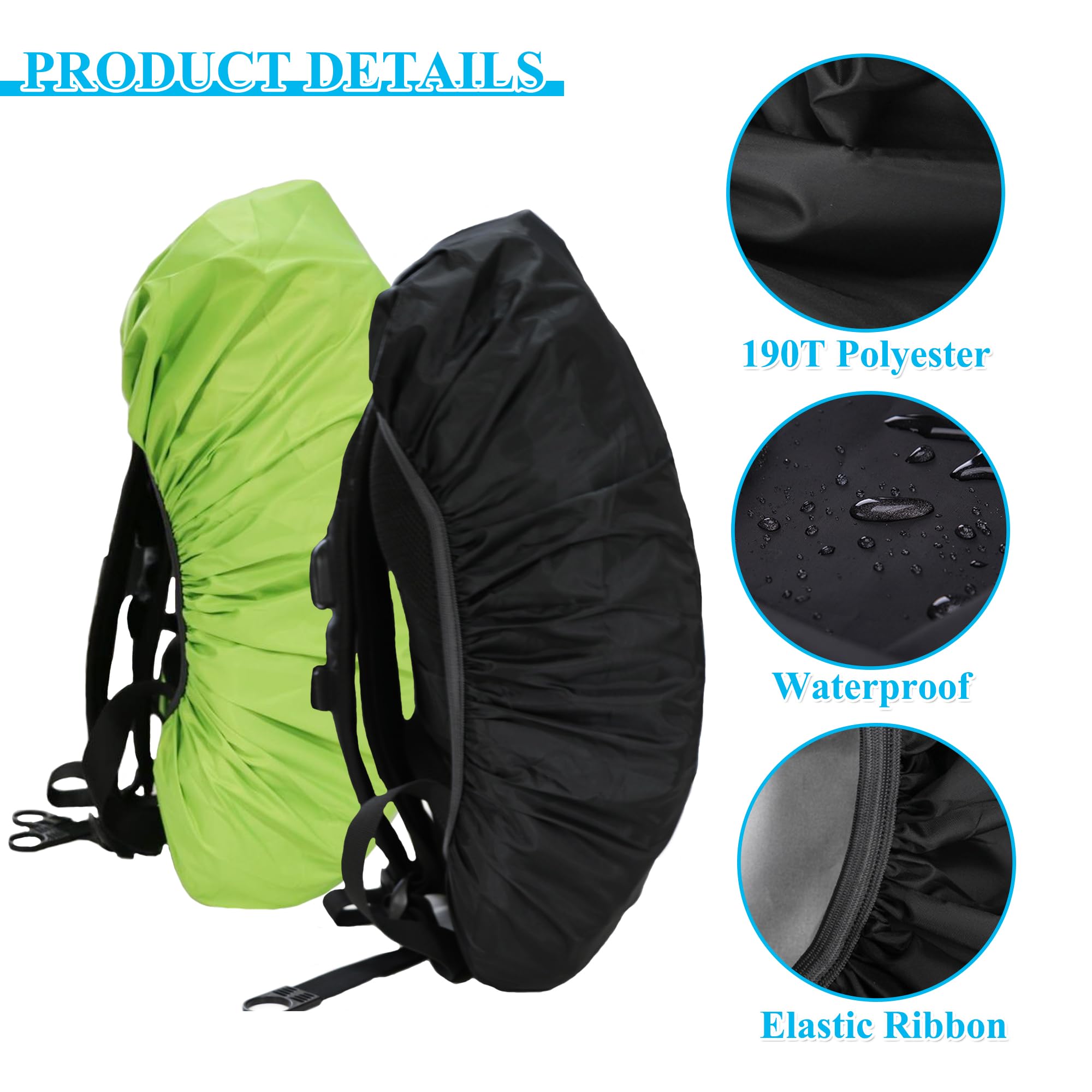 CiciIng 2 parapioggia per zaini con strisce riflettenti
