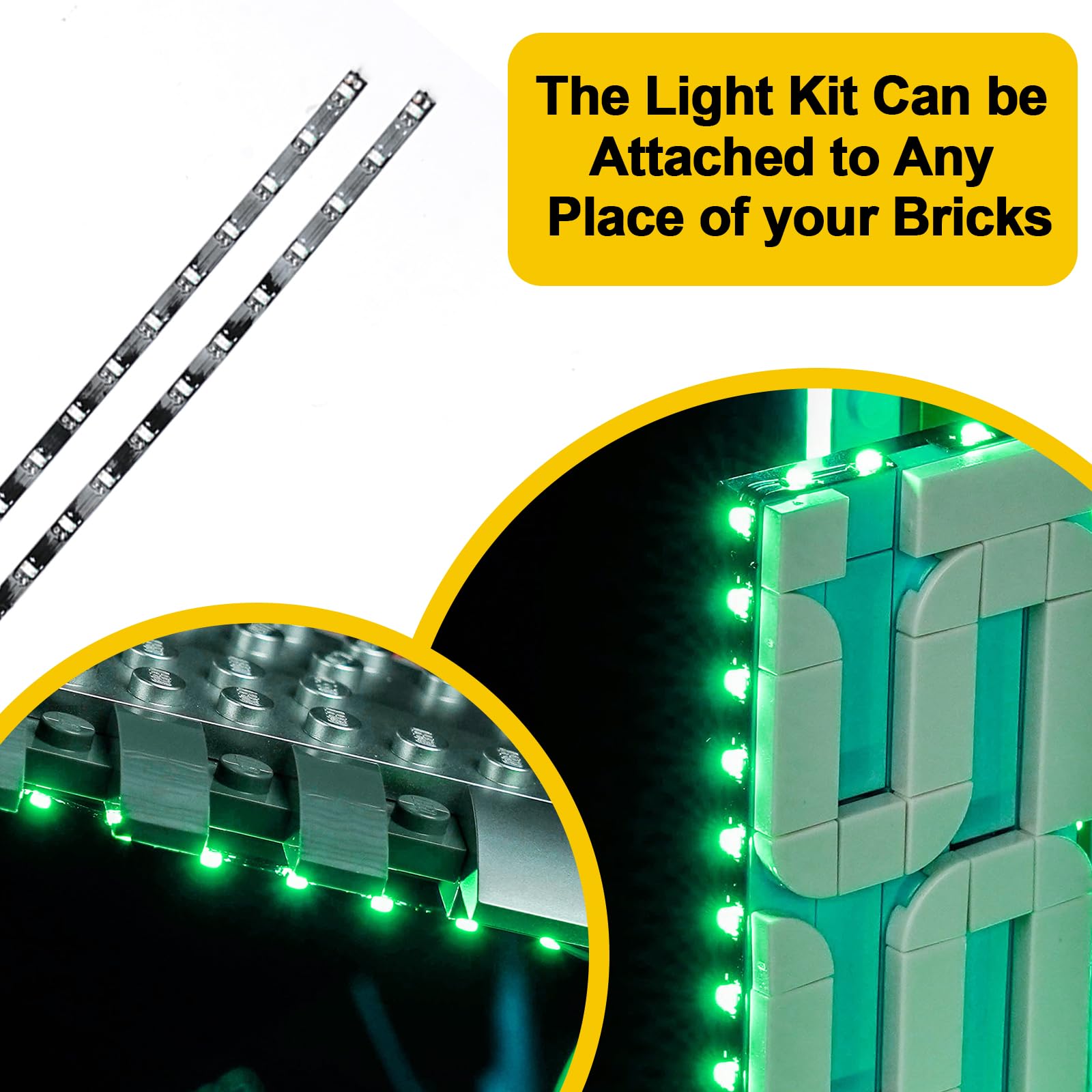Green LED Light Strips compatible with Lego MOC Building Block Models, Standard - Image 6